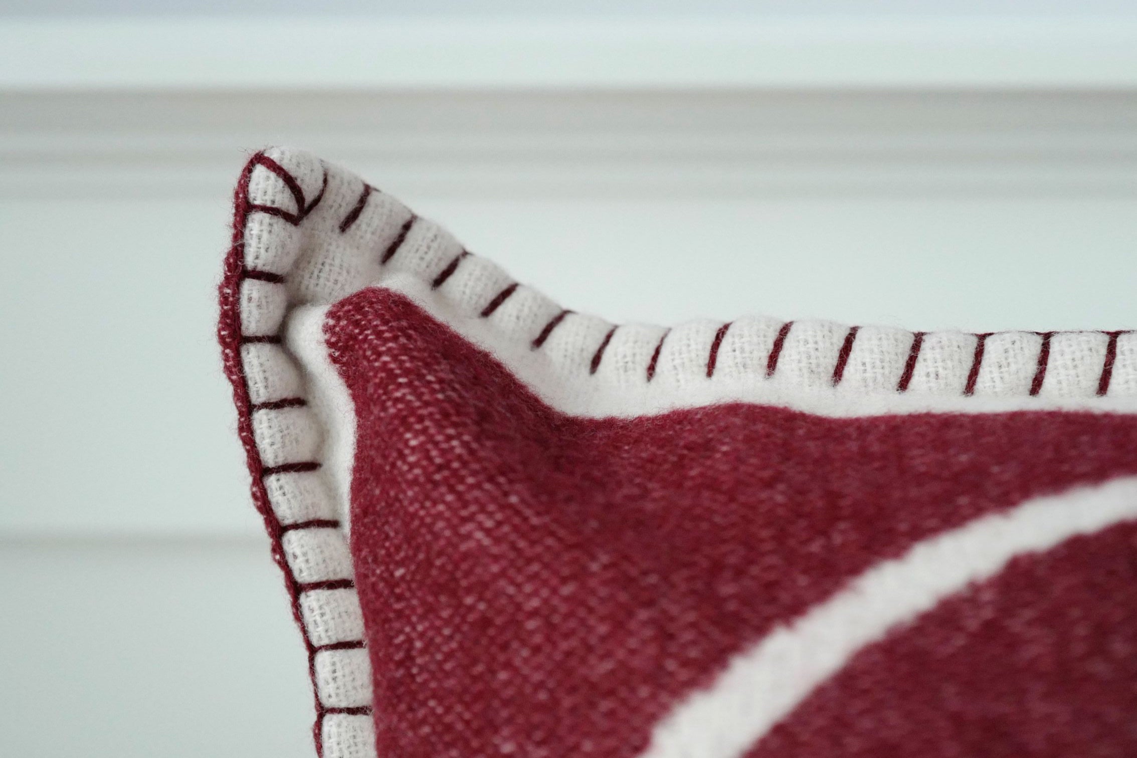 NEW Chanel CC Logo Pillow Burgundy White Wool Cashmere