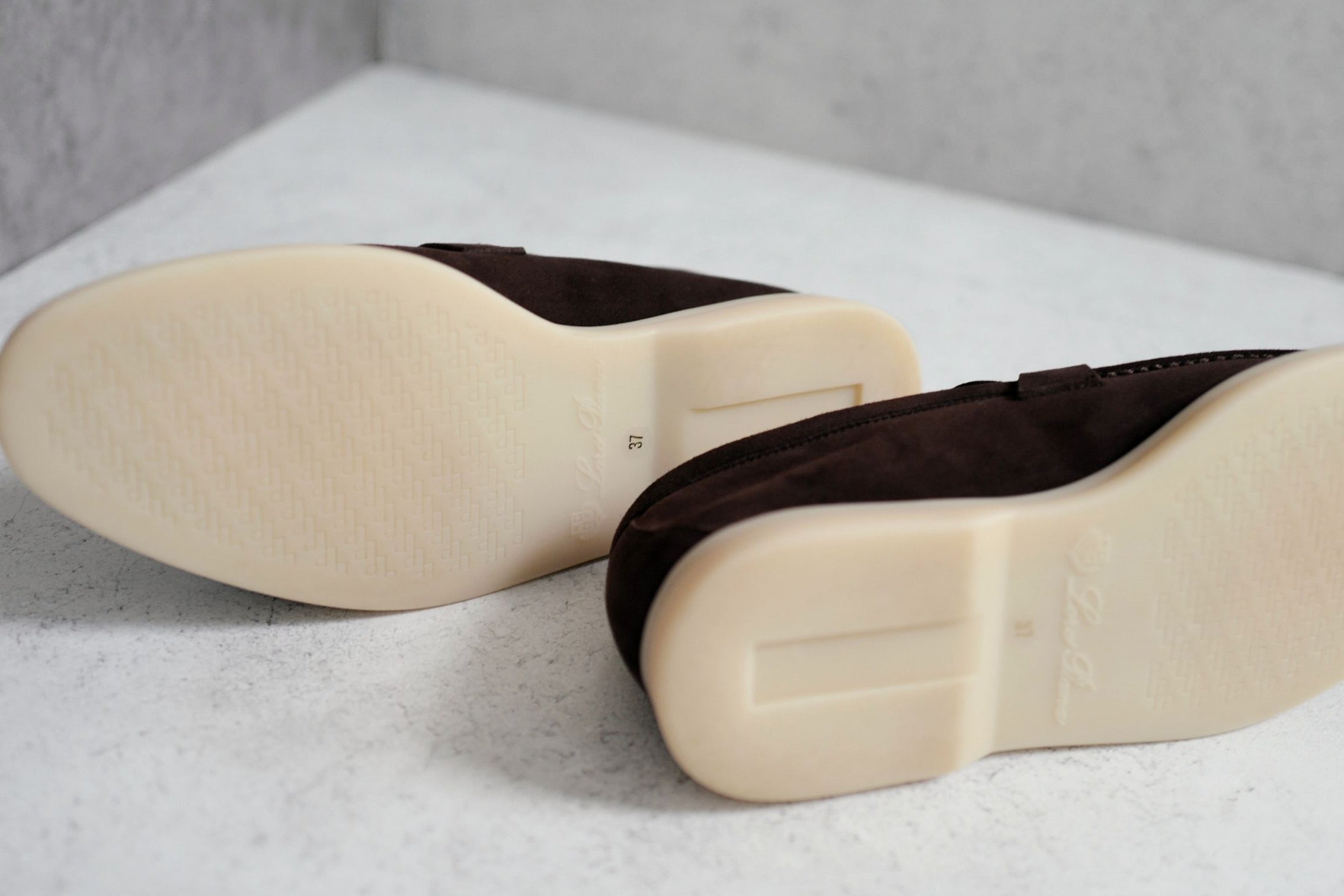 Loro Piana Summer Charms Walk Loafer Chocolate Suede Calfskin Size 37