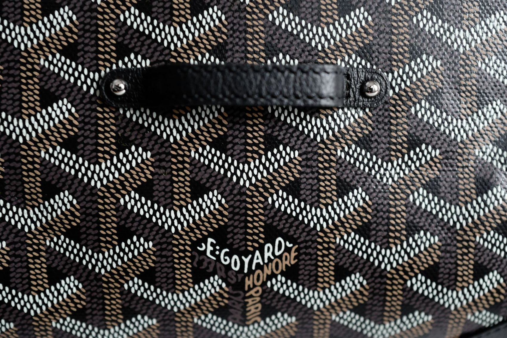 NEW Goyard Saigon Souple Mini Bag in Black Palladium HW with Beech Handle