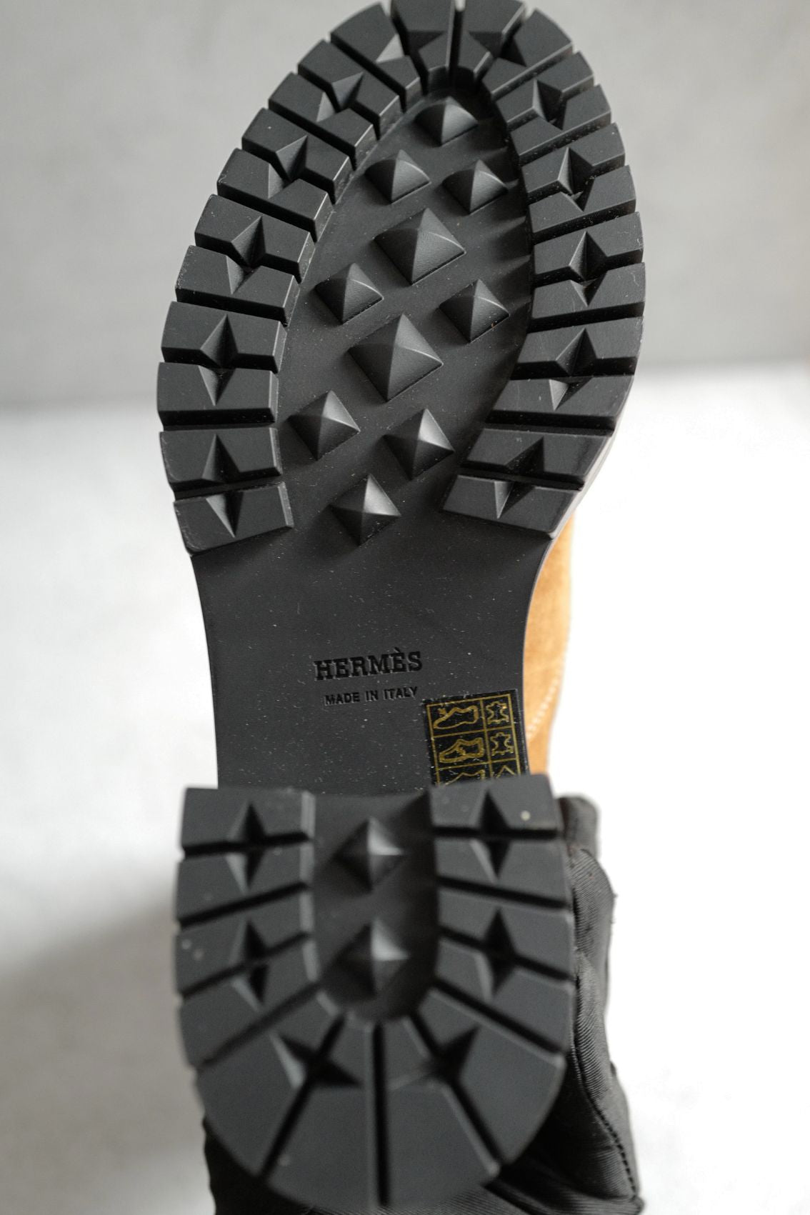 Hermes Bridge Suede Combat Boots Size 37.5 In Brown Over $1800 Retail