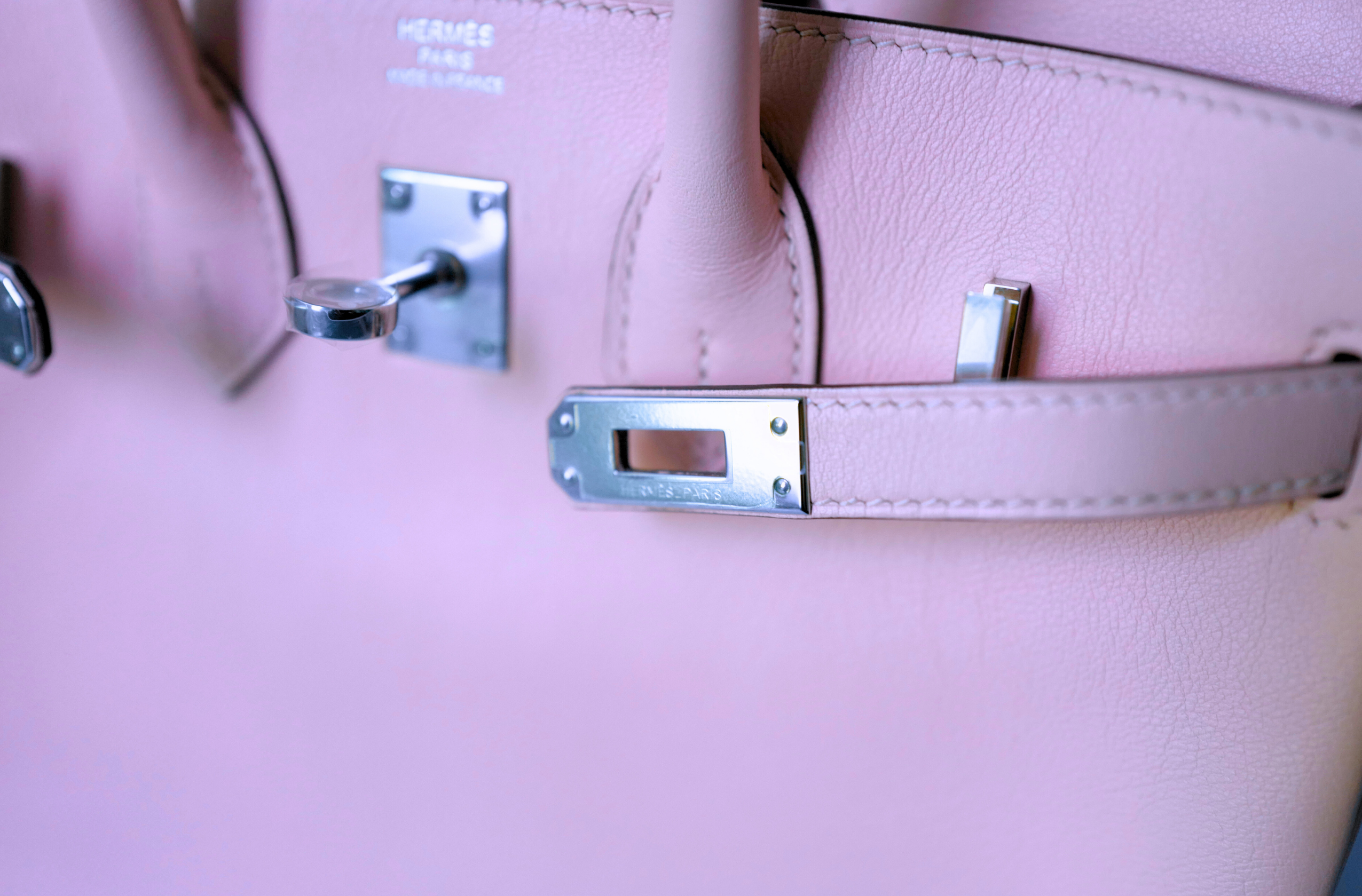Hermès Birkin 25 Rose Sakura Swift Palladium Hardware D Stamp