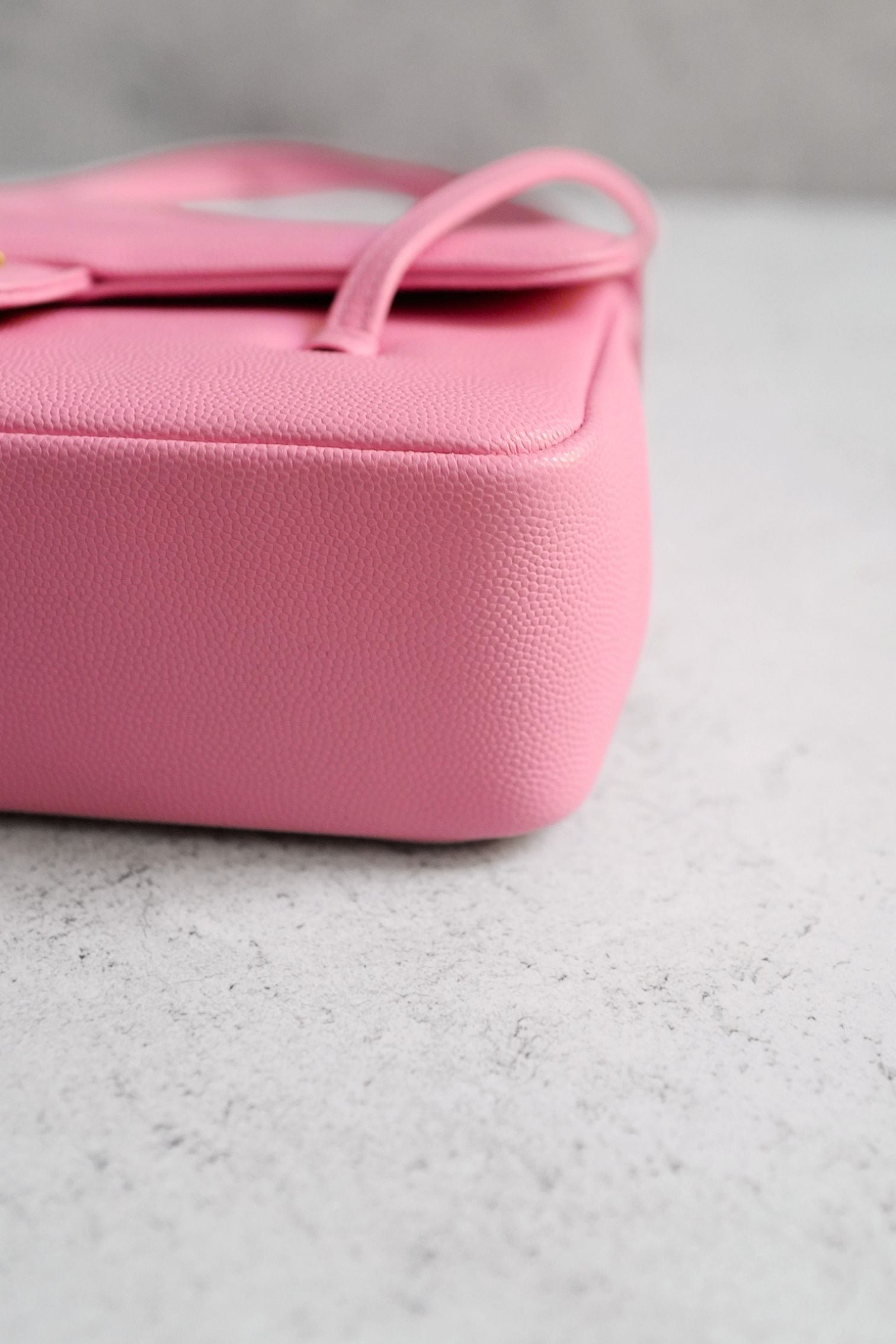 NEW Chanel 26S Preppy Coco 22 Small Pink Grained Shiny Calfskin Gold Hardware