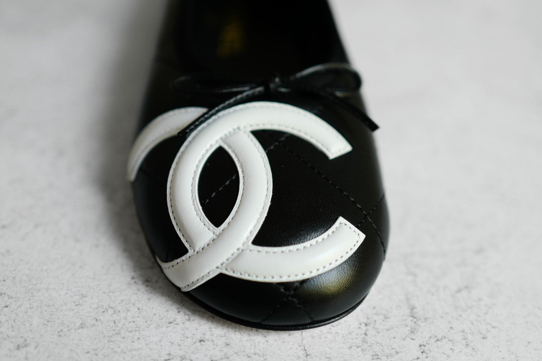 Chanel 26M Coco Beach Ballet Flats Black Lambskin Size 37