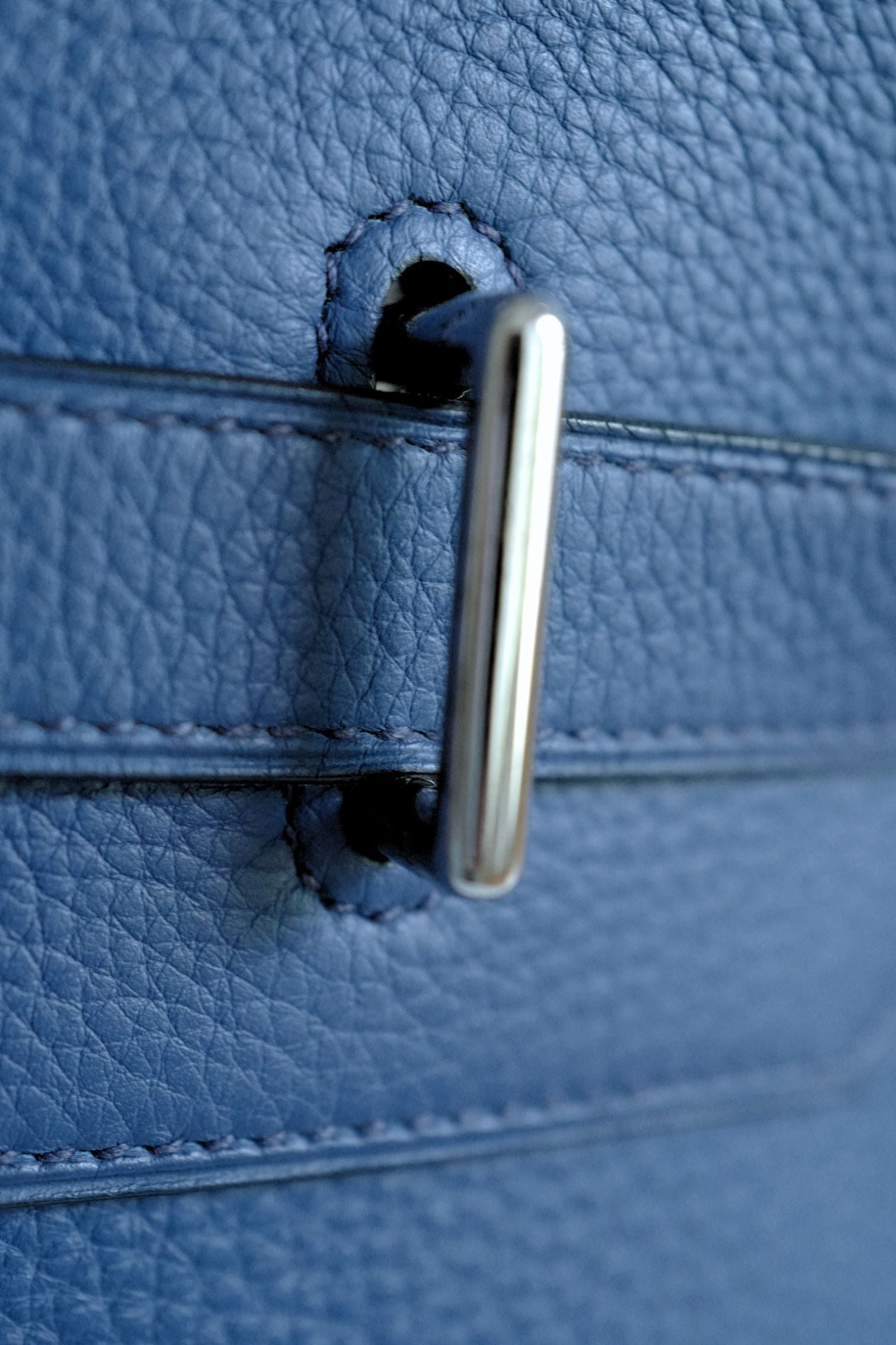 Hermes Birkin Shoulder 42 Blue Sapphire Clemence Leather PHW - Preowned