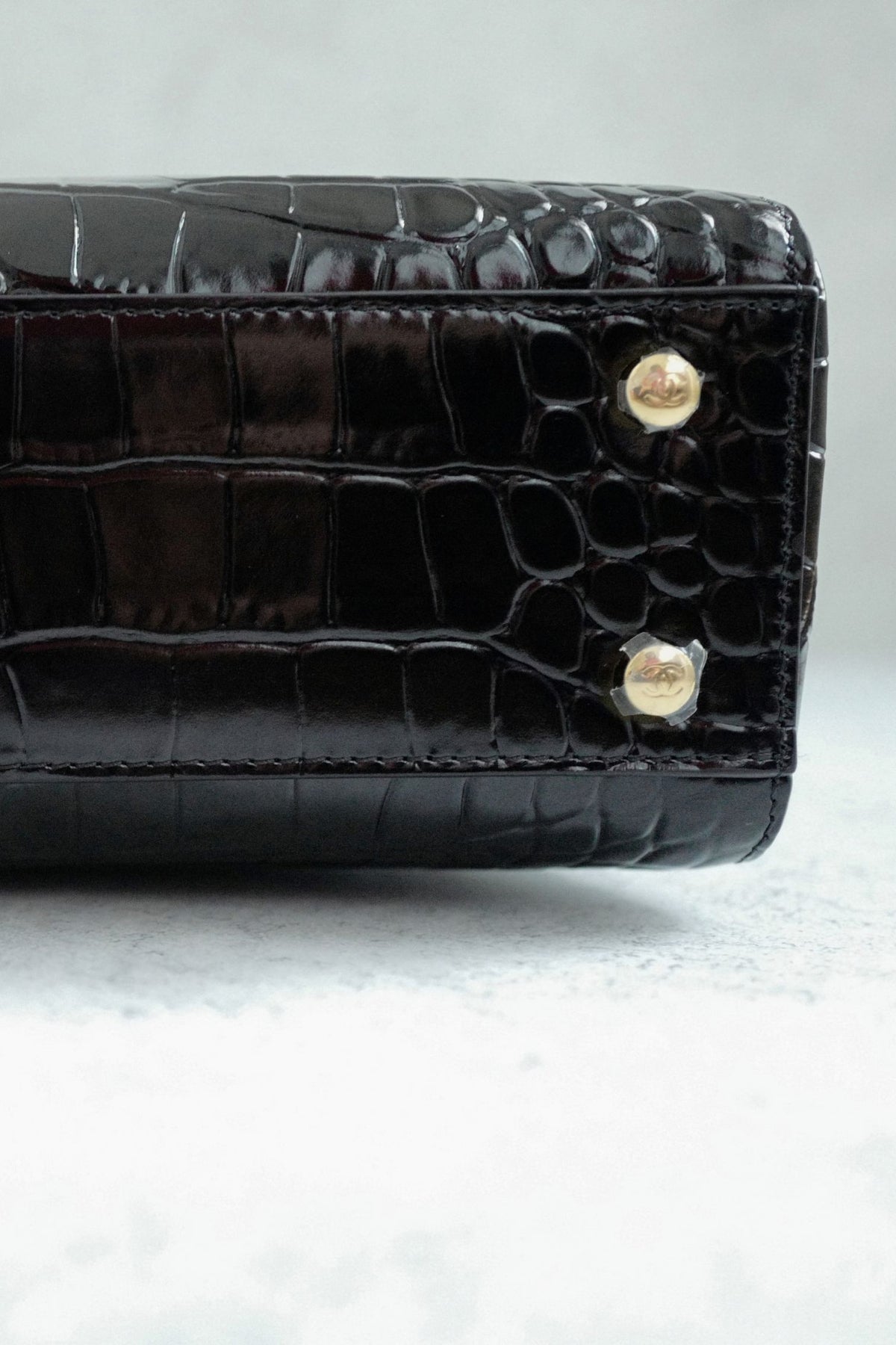 Chanel 26k Matthieu Blazy's Small Tote Black Crocodile Embossed Calfskin GHW