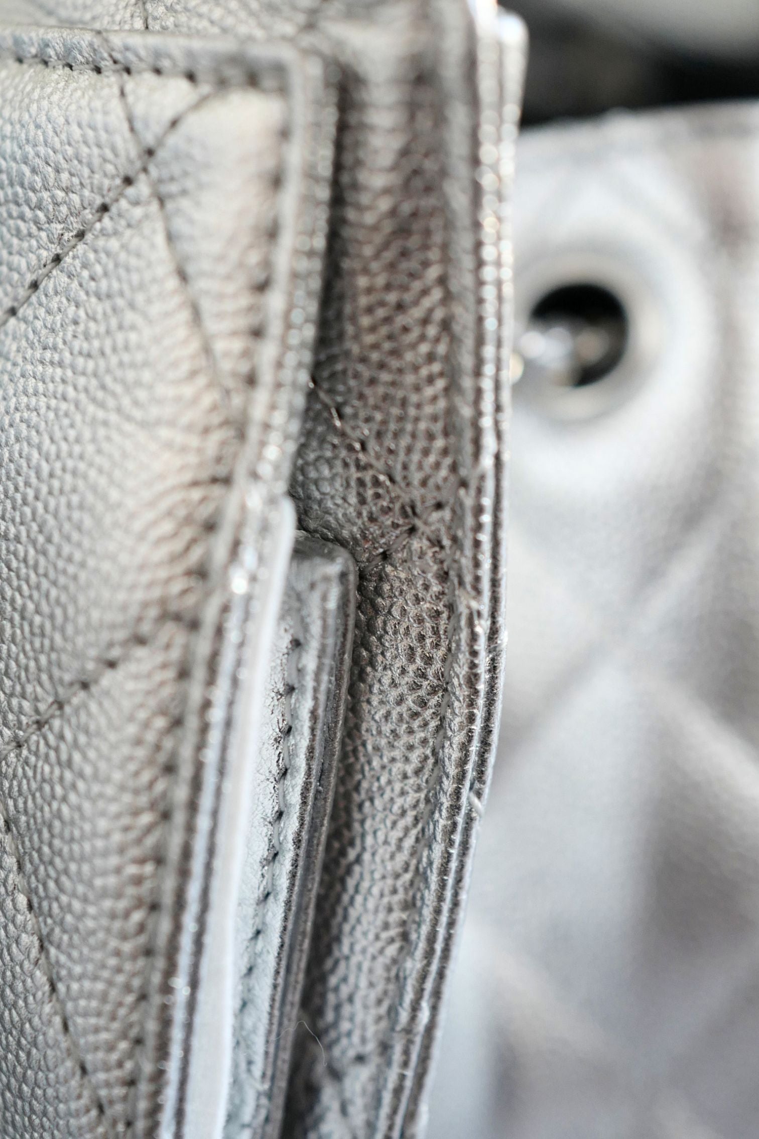 Chanel 26C Small Hobo Silver Metallic Grained Calfskin Silver Hardware