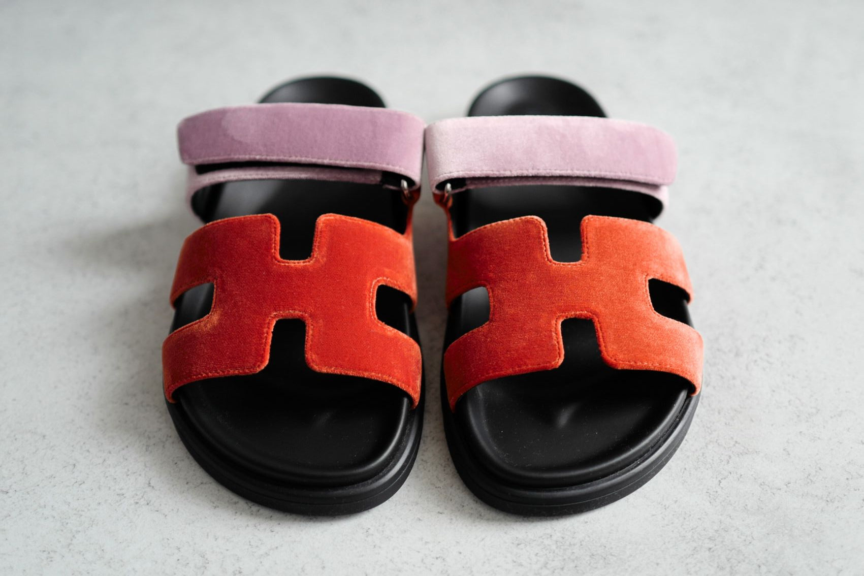 *BNIB* Hermes Women's Chypre Suede Goat Skin Orange Canyon/Bruyere Size 37.5