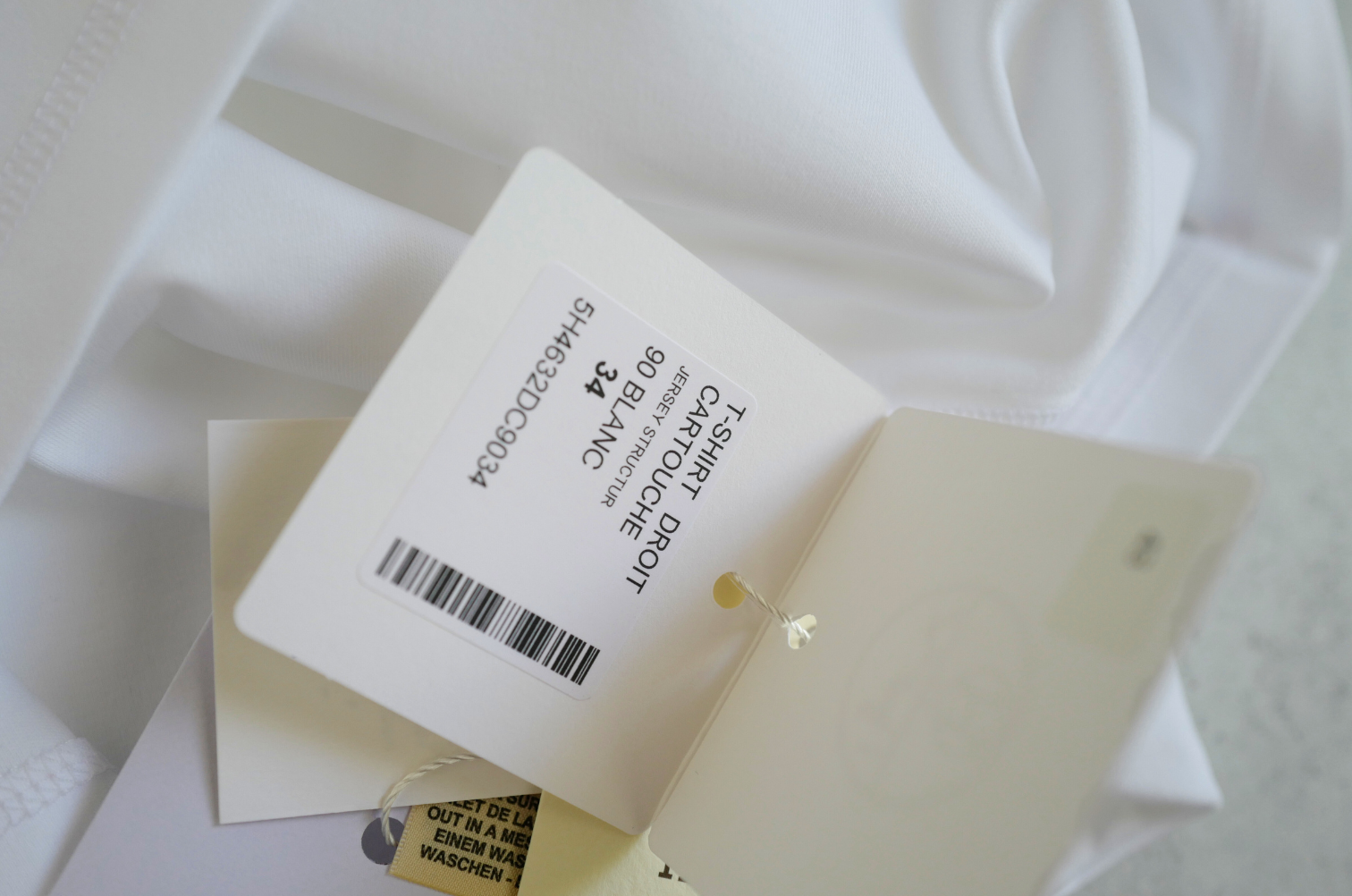 New Hermès Women’s Printed Straight T-Shirt White Blanc Size 34