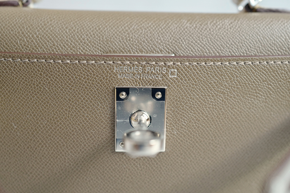 BNIB Hermes Mini Kelly touch Madame calfskin pol alli Etoupe beige phw