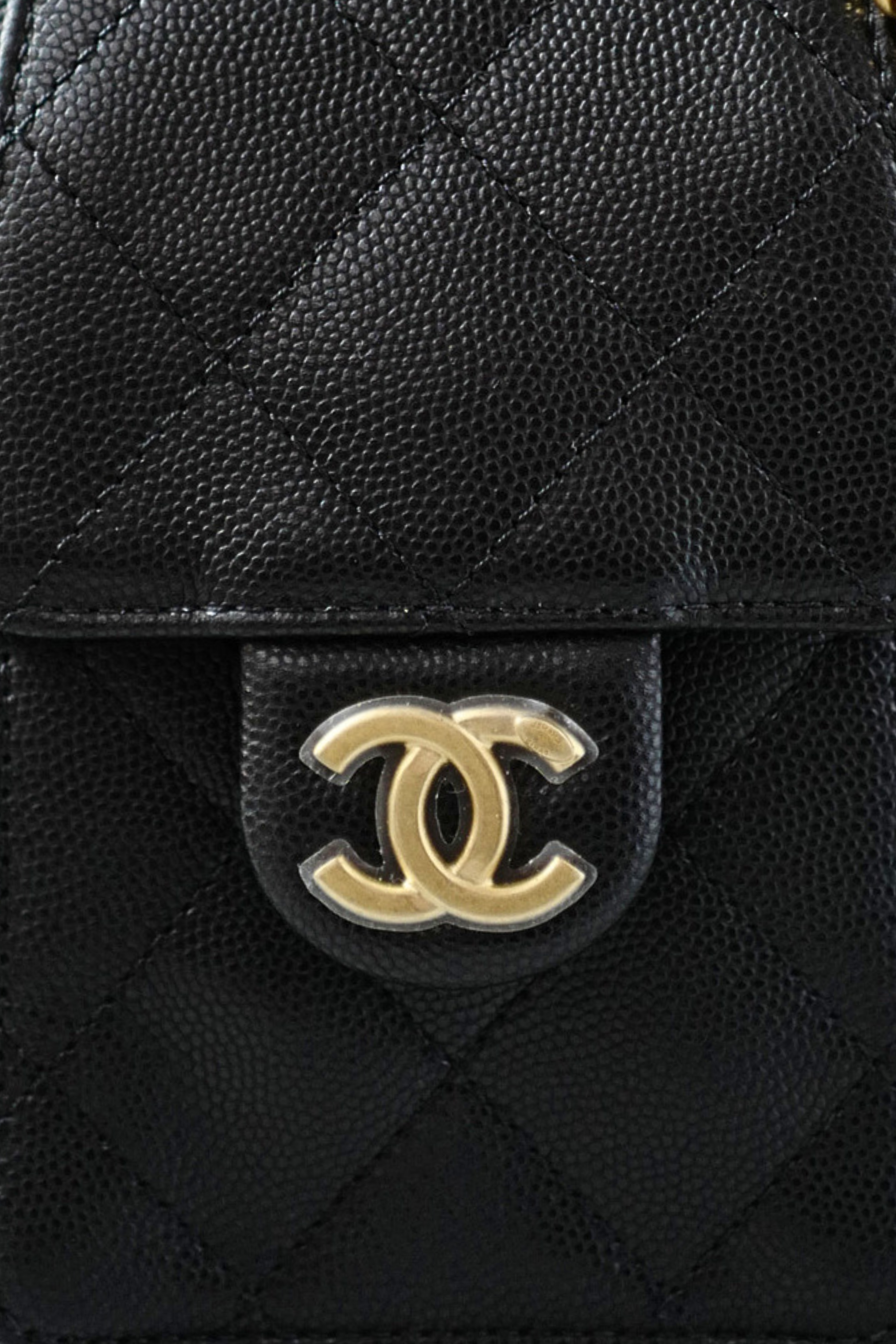 BNIB Chanel 26C Mini Hobo Bag Black Grained Calfskin with Gold Hardware
