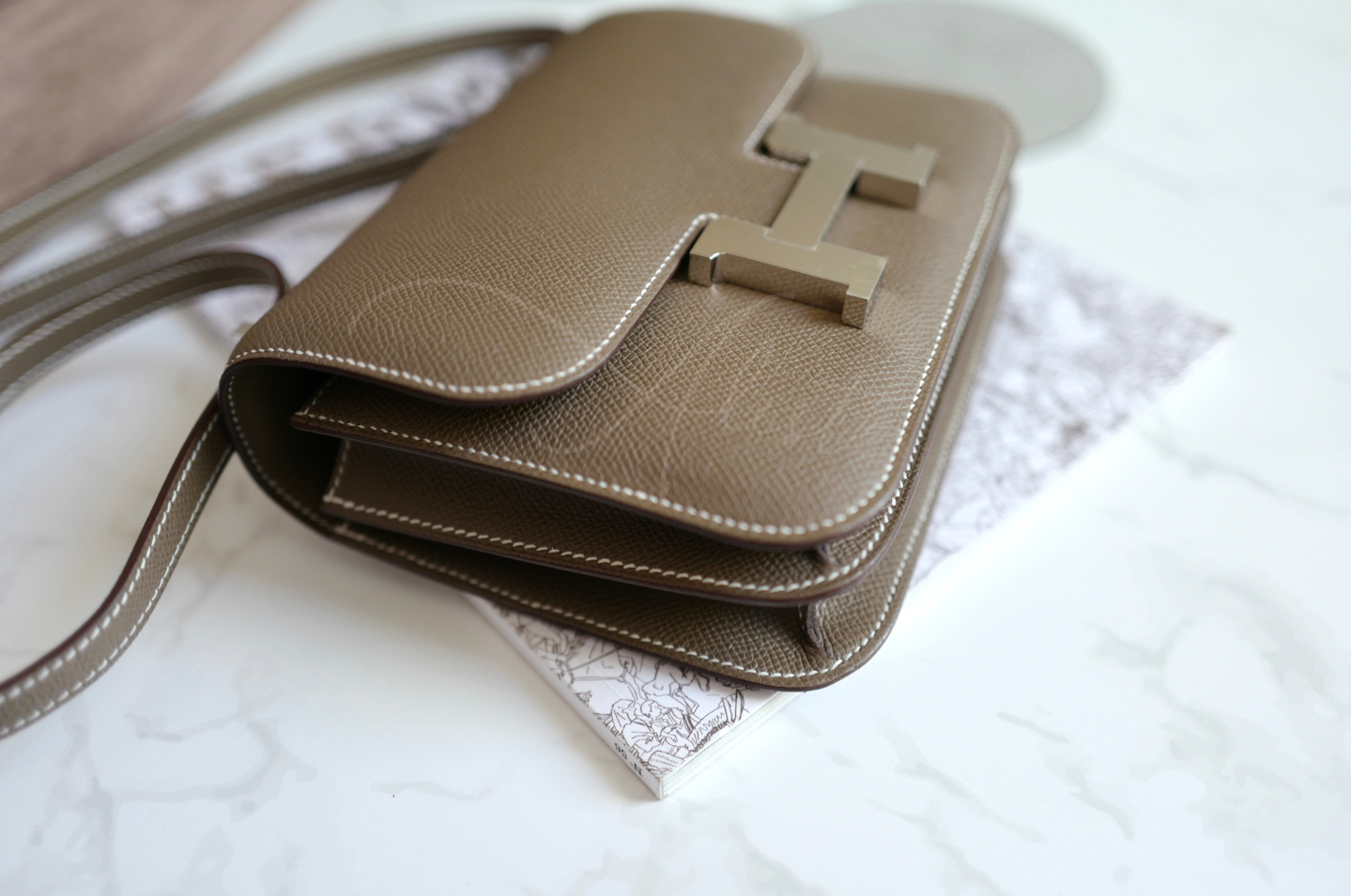 BNIB Hermes Constance 18 Etoupe Epsom Palladium Hardware W