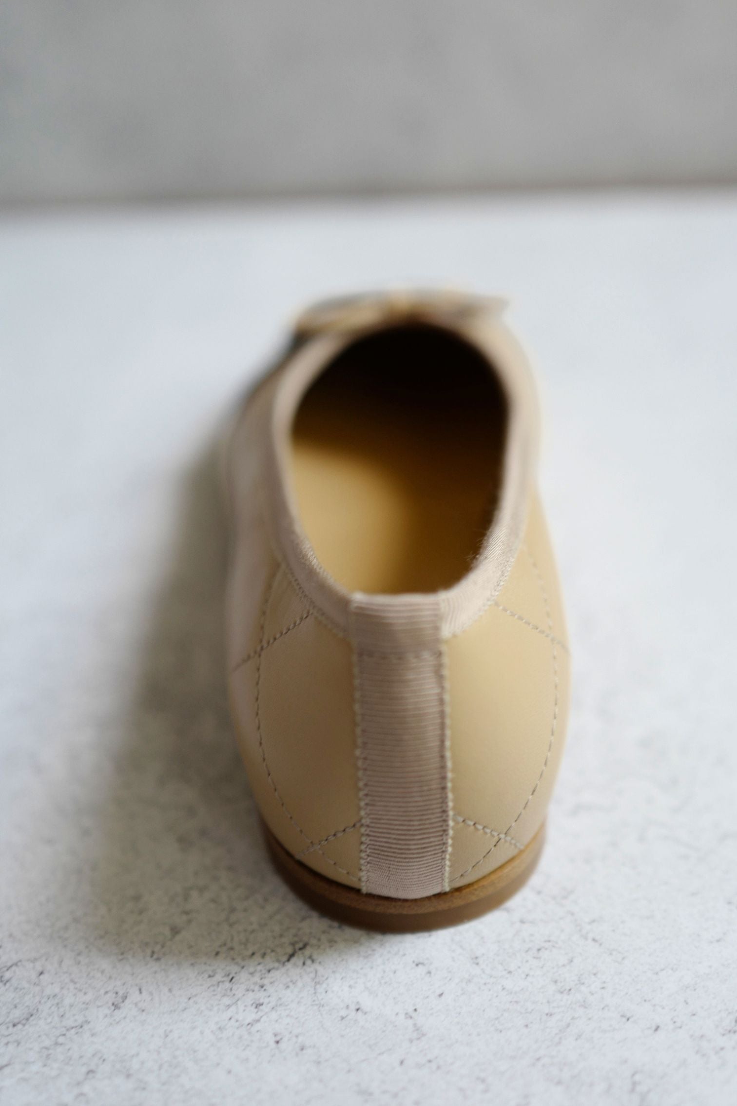 Chanel 26M Coco Beach Ballet Flats Beige Lambskin Size 37