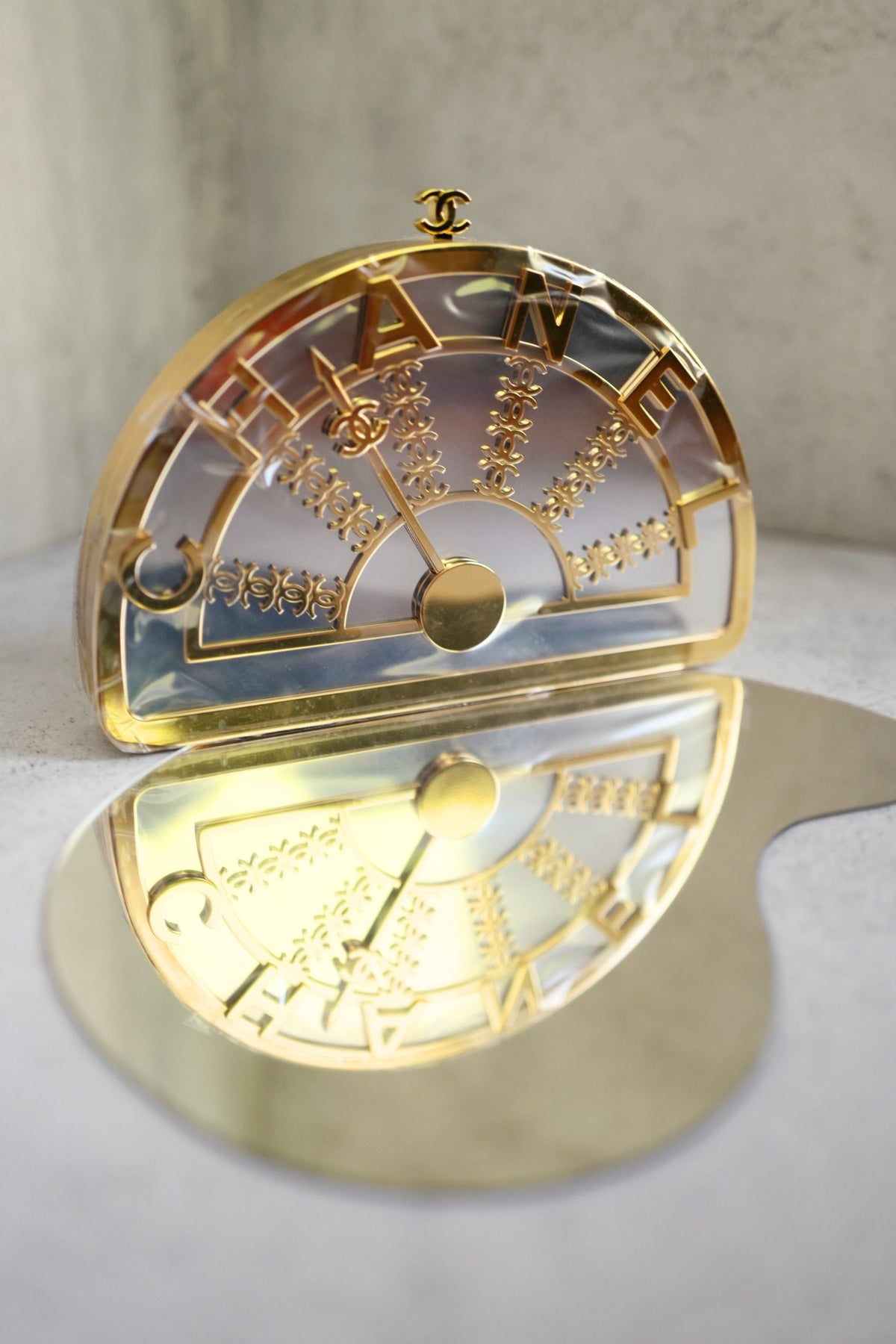 NEW Chanel 26A Metiers d’art Elevator Minaudiere Clutch Golden Silver Gold Hardware