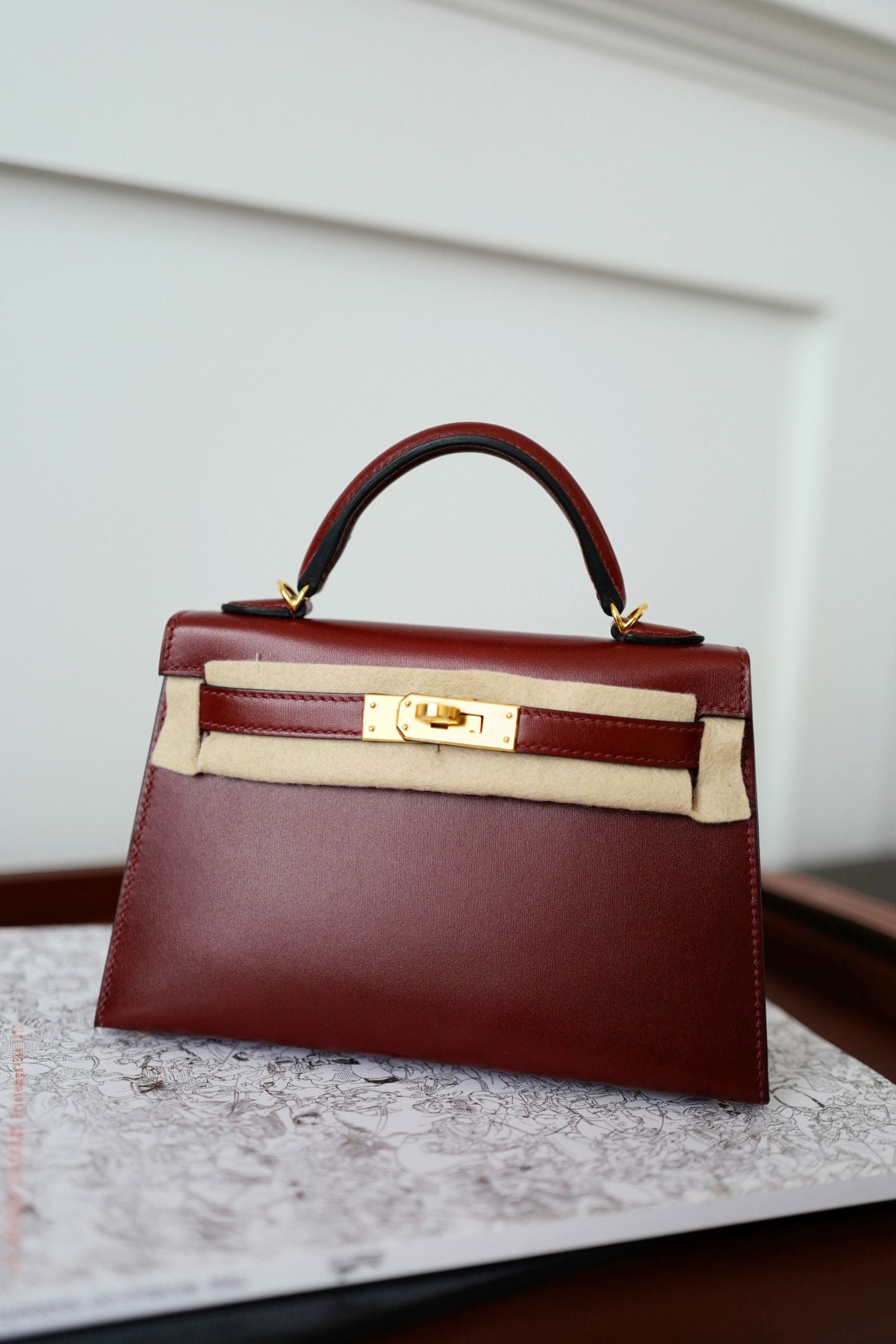 BNIB Hermès Mini Kelly 20 Rouge H Box Calf Leather Gold Hardware K Stamp 2025