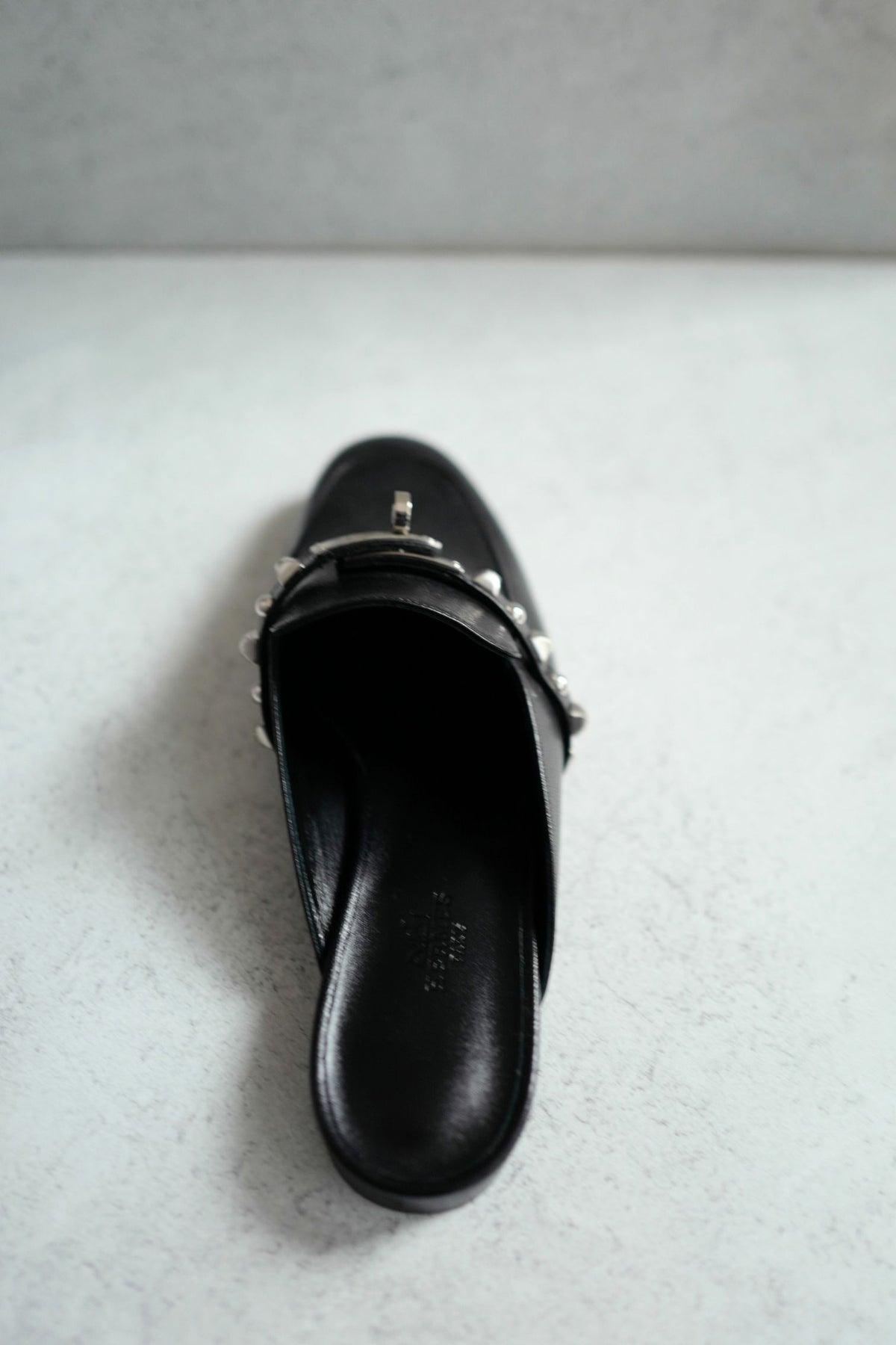 BNIB Hermes Mule Femme OZ Chevre/ Clous Noir 38