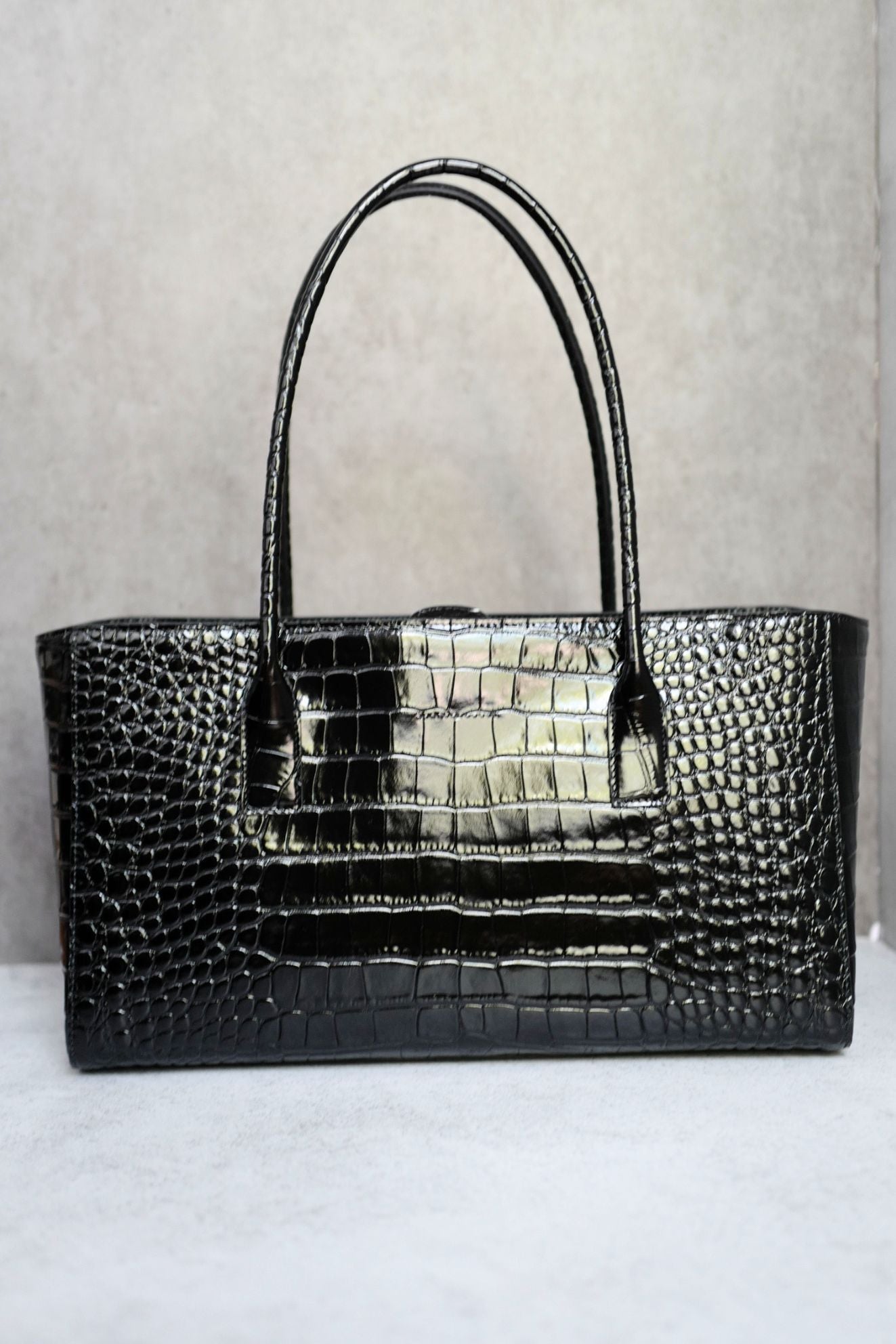 Chanel 26s Matthieu Blazy Small Shopping Bag Black Crocodile Embossed Calfskin Gold Hardware