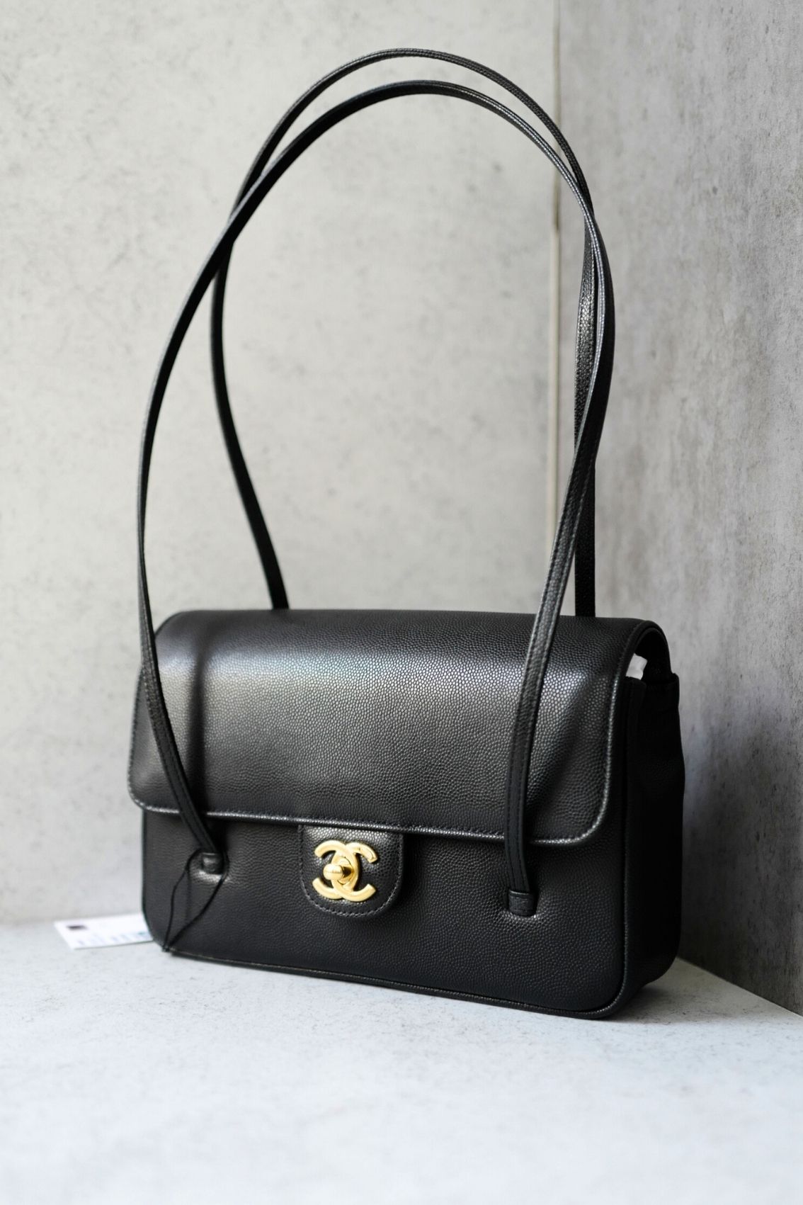 Chanel 26s Preppy Coco 22 Small Black Grained Shiny Calfskin With Gold Hardware