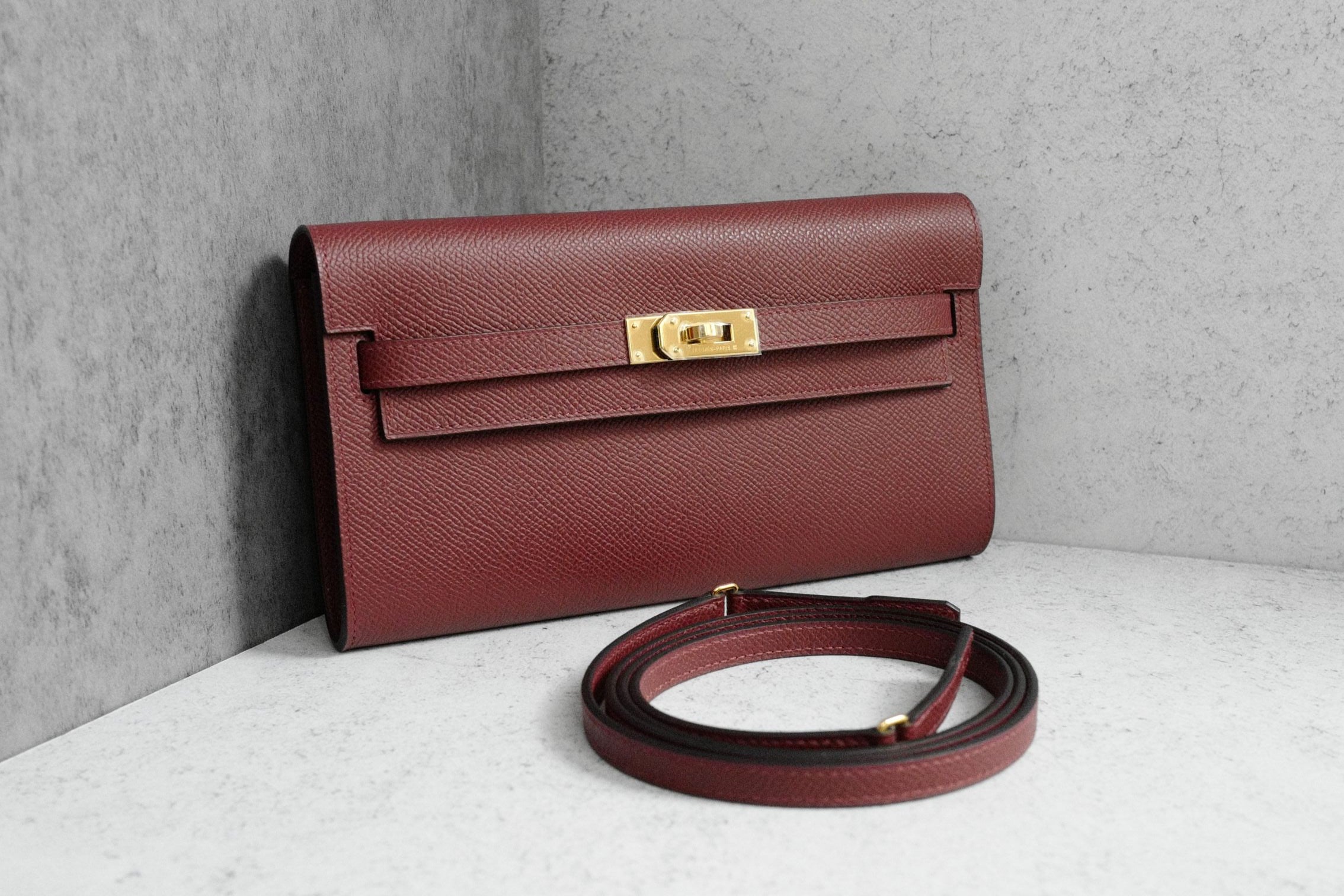 Hermès Kelly Classique To Go Wallet Rouge H Epsom Calfskin GHW G Stamp