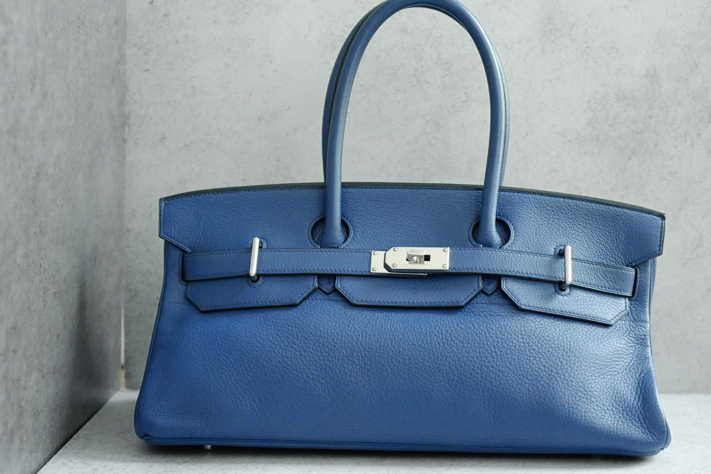Hermes Birkin Shoulder 42 Blue Sapphire Clemence Leather PHW - Preowned