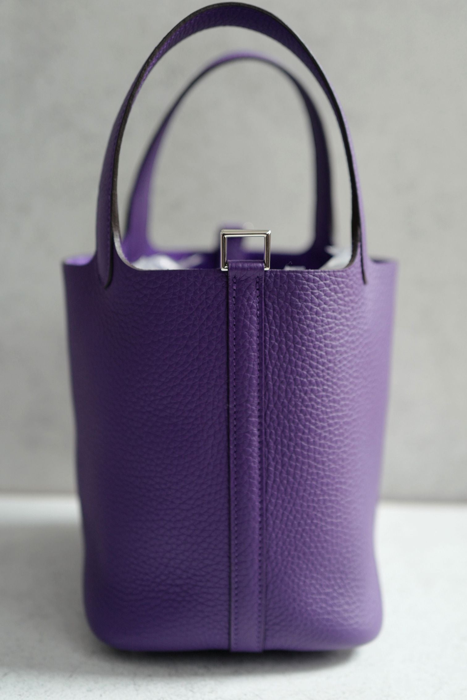 BNIB Hermes Picotin 18 Purple Clemence Leather Palladium Hardware G Stamp