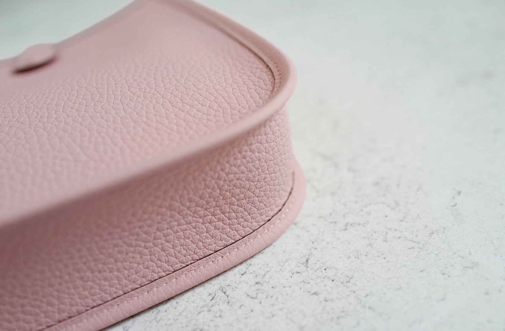 BNIB Hermès Mini Evelyne Bag Rose Sakura Clemence Leather Palladium Hardware
