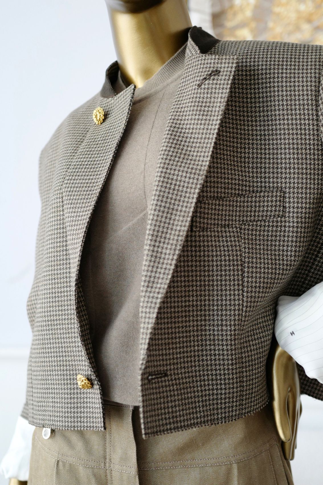 Chanel 26S spring summer Matthieu Blazy Jacket Brown Ecru/Wool size 36