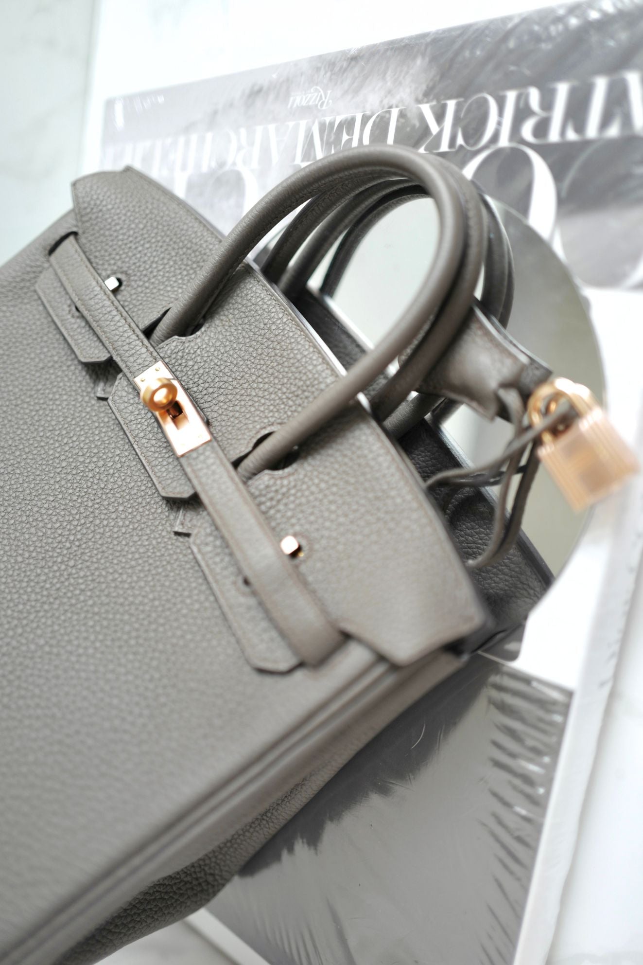 Hermès Birkin 25 Etain Togo Leather Gold Hardware Z Stamp