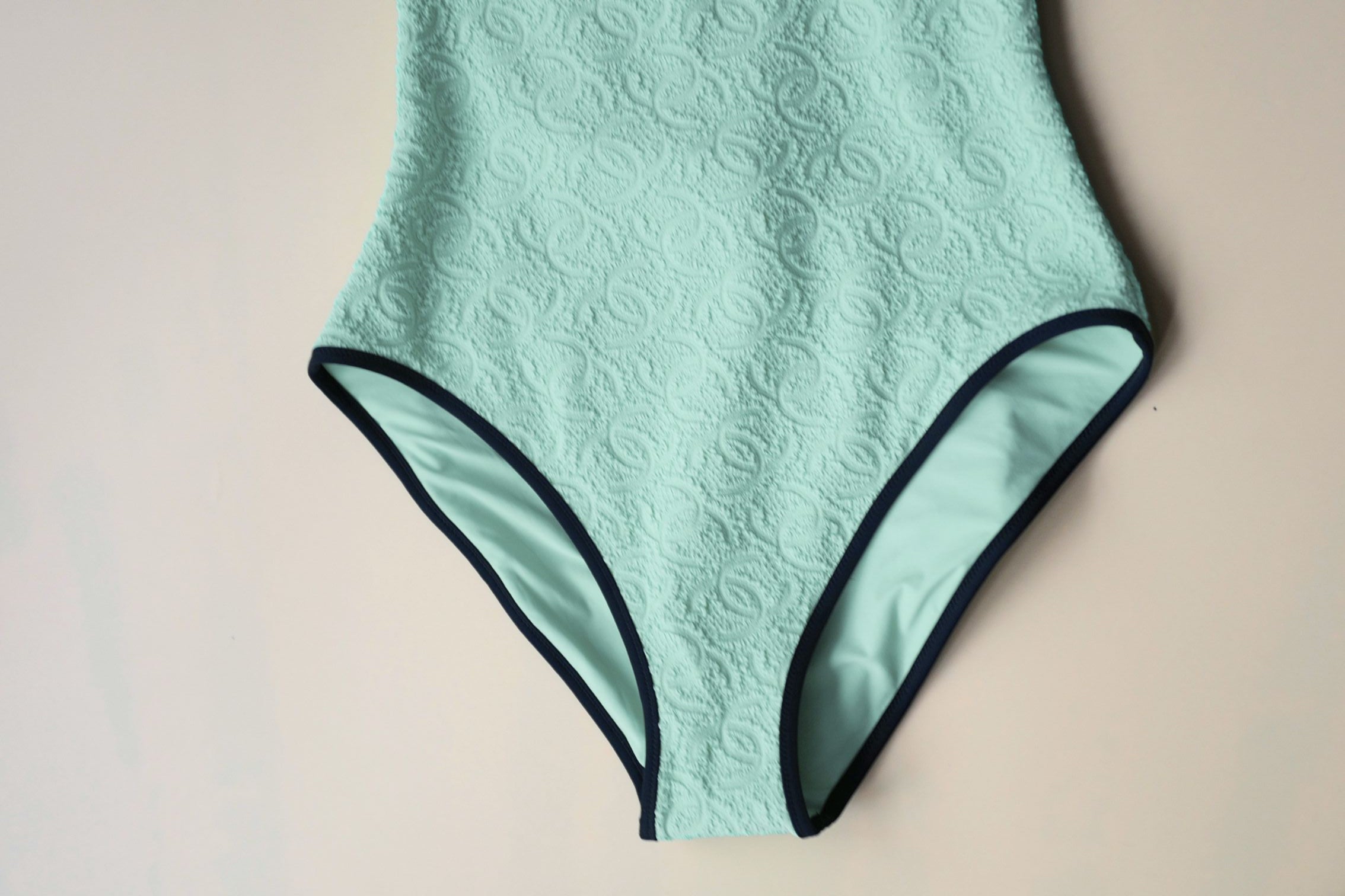Chanel 26M Coco Beach Swimsuit Vert Stretch Jersey Size 36