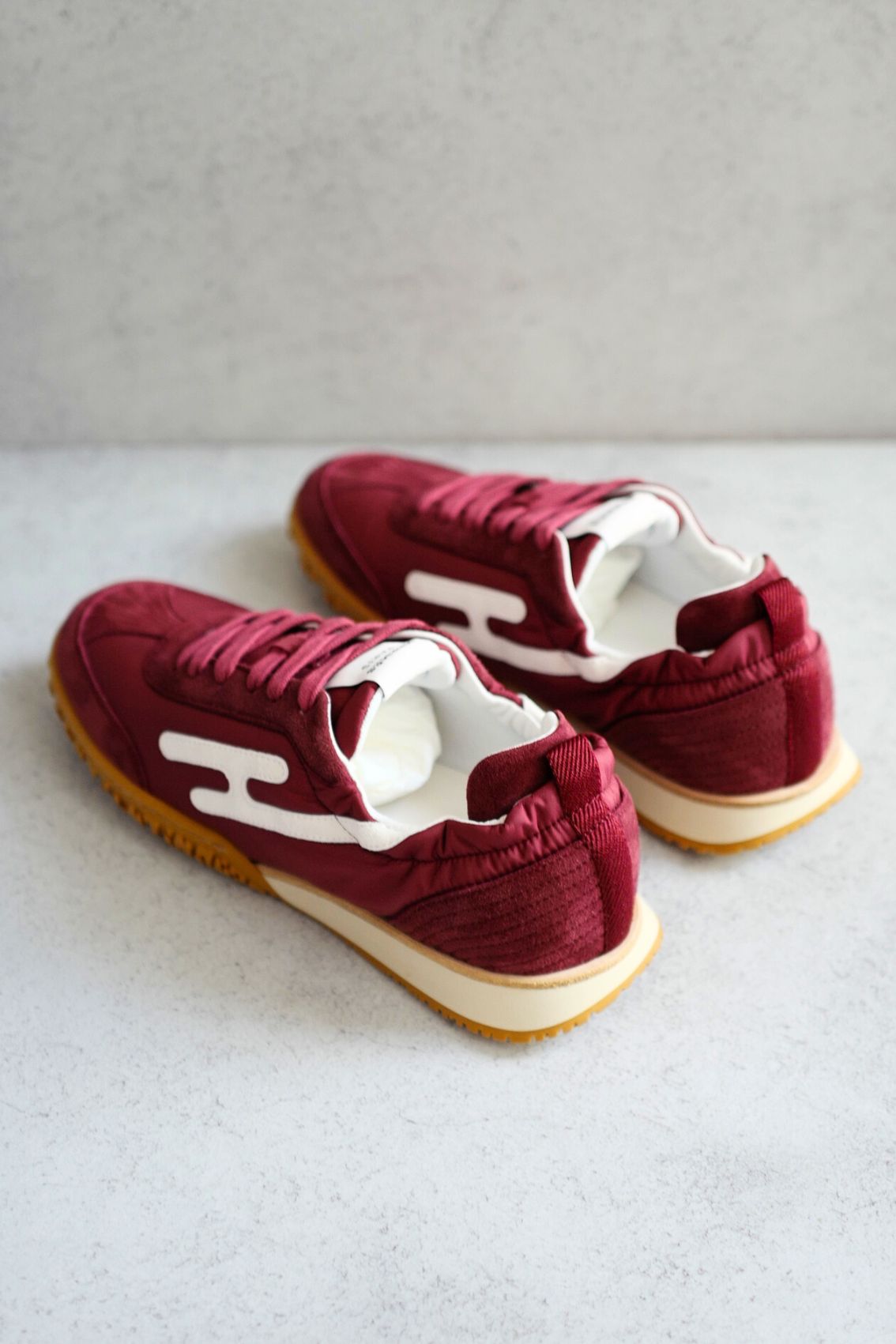 Hermès Women Sneaker Jet Rose Lie De Vin/Blanc Nylon Suede Goatskin Size 39