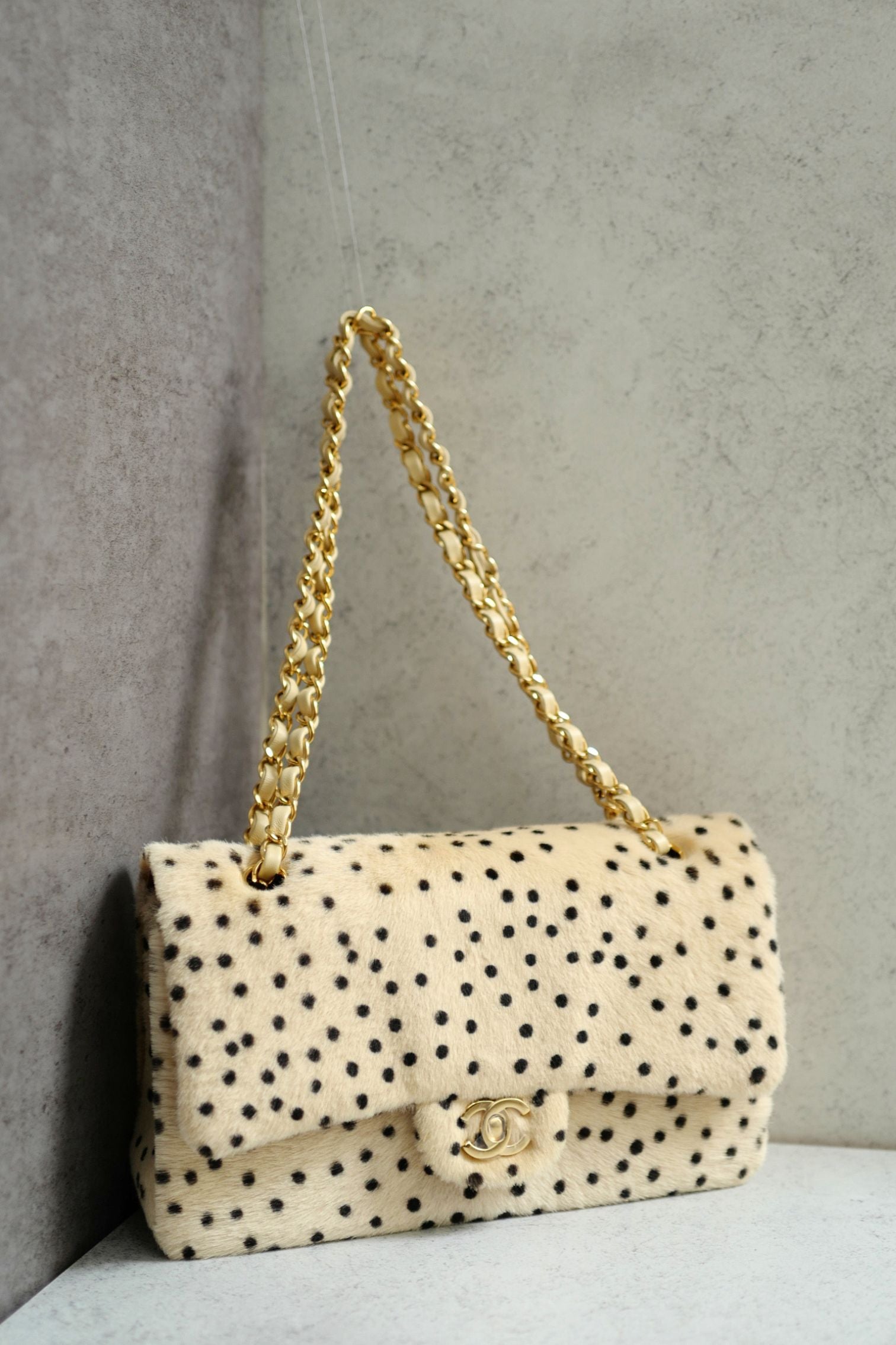 Chanel 26A Métiers d’Art Classic Flap Leopard Pony Lambskin Light Beige & Black