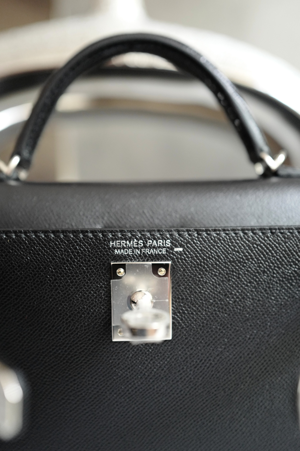 BNIB Hermes Mini Kelly Touch Veau Madame Lizard Black with Palladium HW