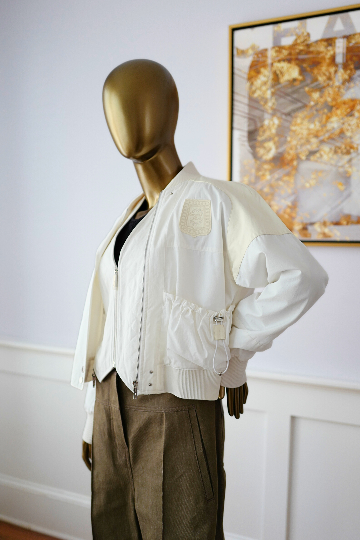 New Hermès Quilted Sleeveless Waistcoat Vest Blanc Naturel White Size 34