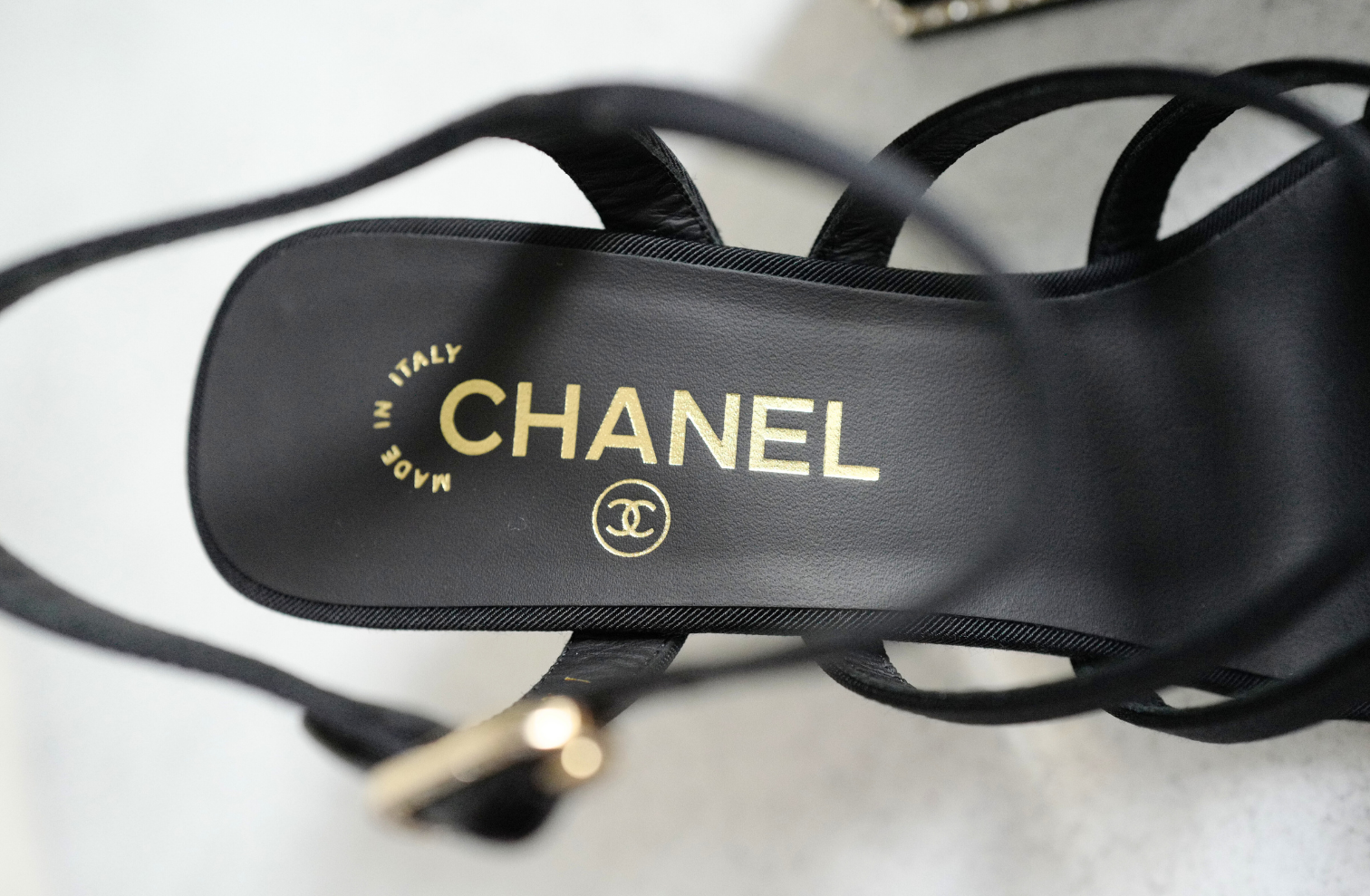 BNIB Chanel 24B Strappy Heels in Black with Crystals Rhinestone Heels size 38