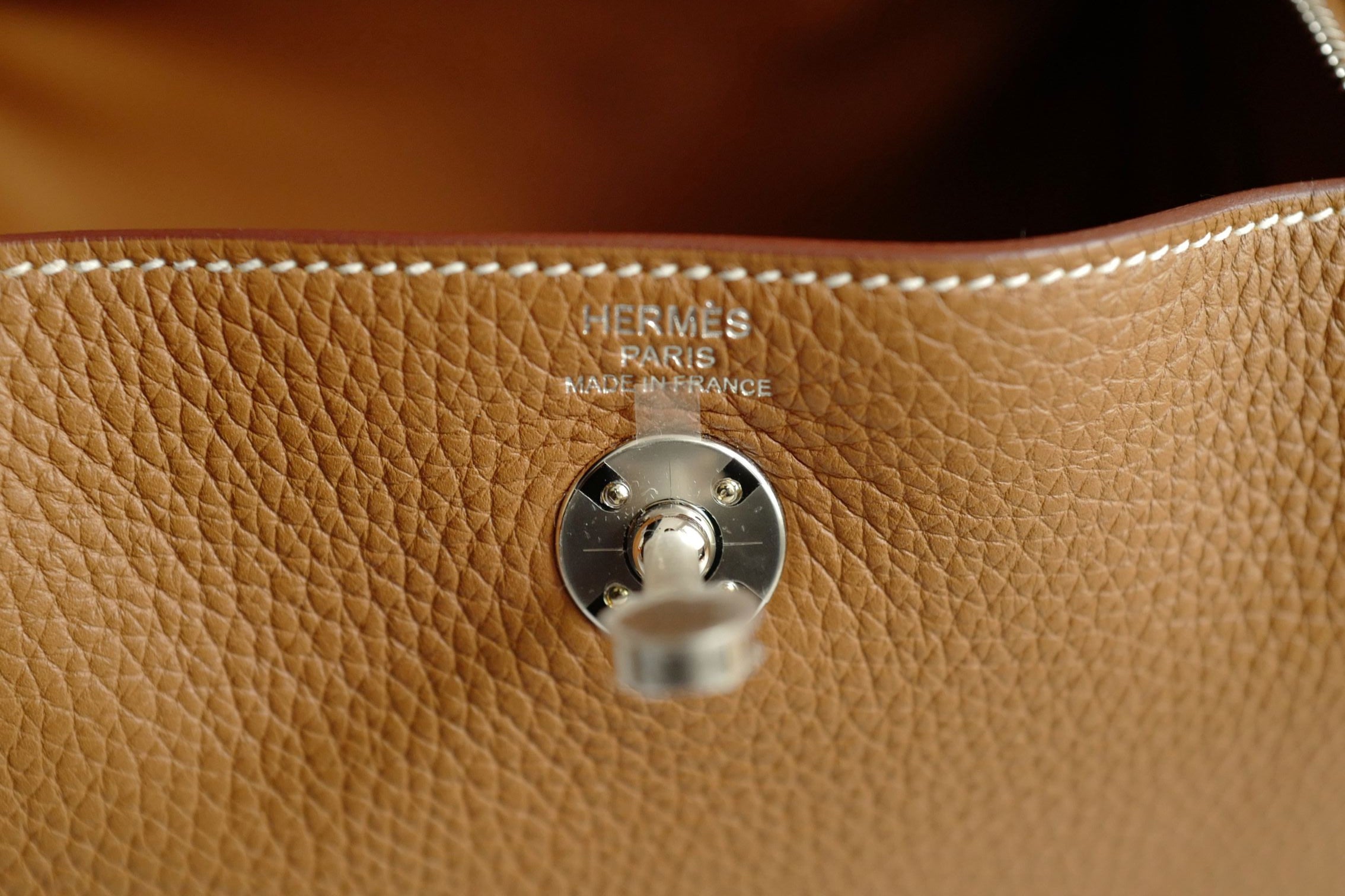 New Hermès Mini Lindy Gold Clemence Leather Palladium Hardware