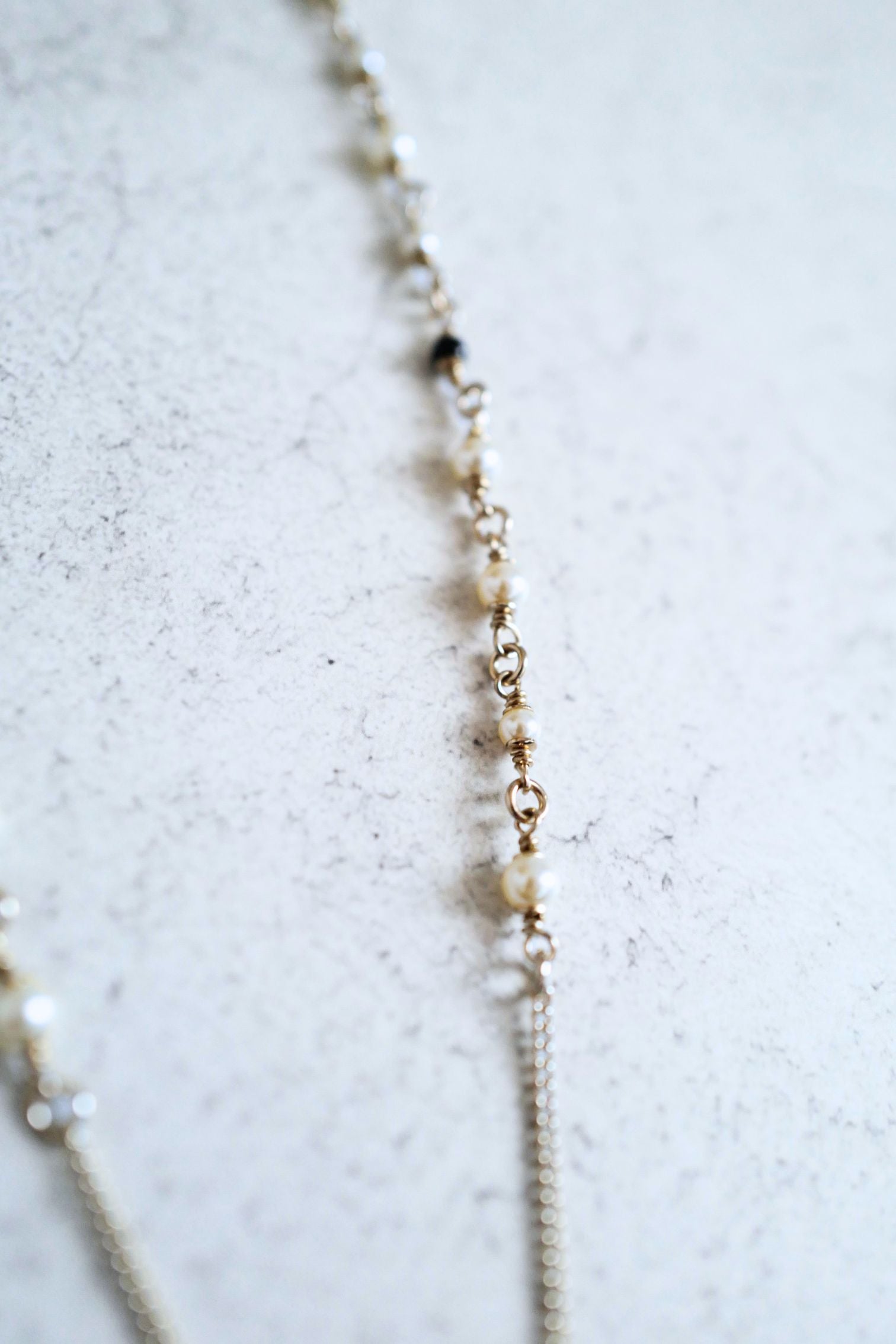 Chanel CC Deer Long Pendant Necklace Gold and Faux Pearl