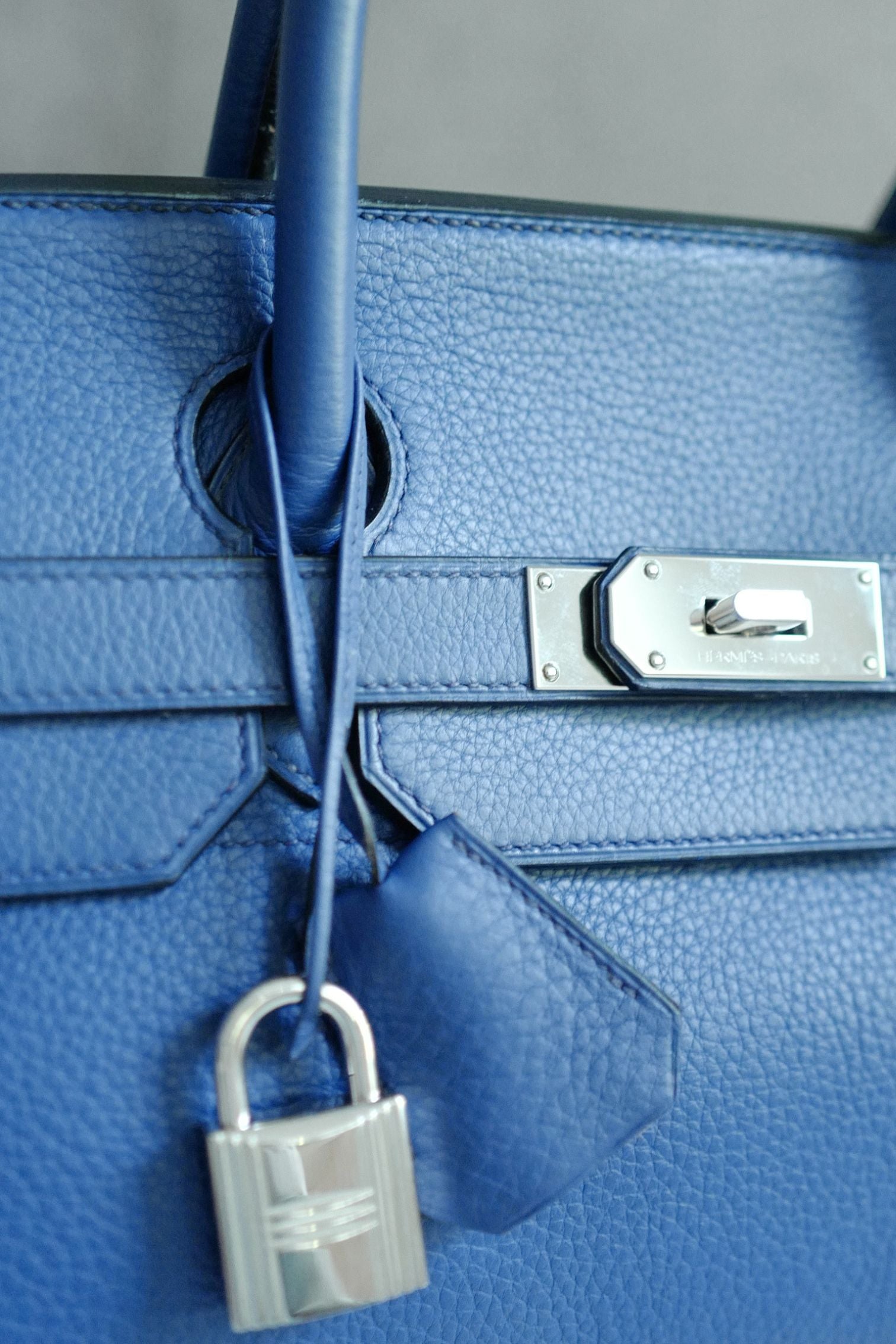 Hermes Birkin Shoulder 42 Blue Sapphire Clemence Leather PHW - Preowned