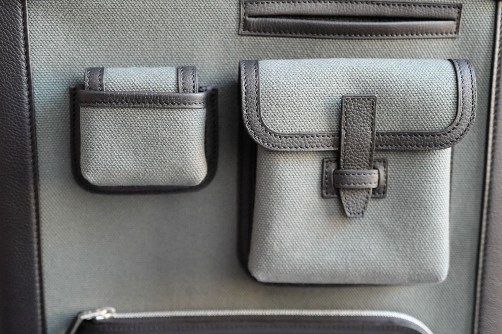 Hermès Valise R.M.S III Cabine Cargo Toile Goéland/Régate Vert Mangrove/Noir