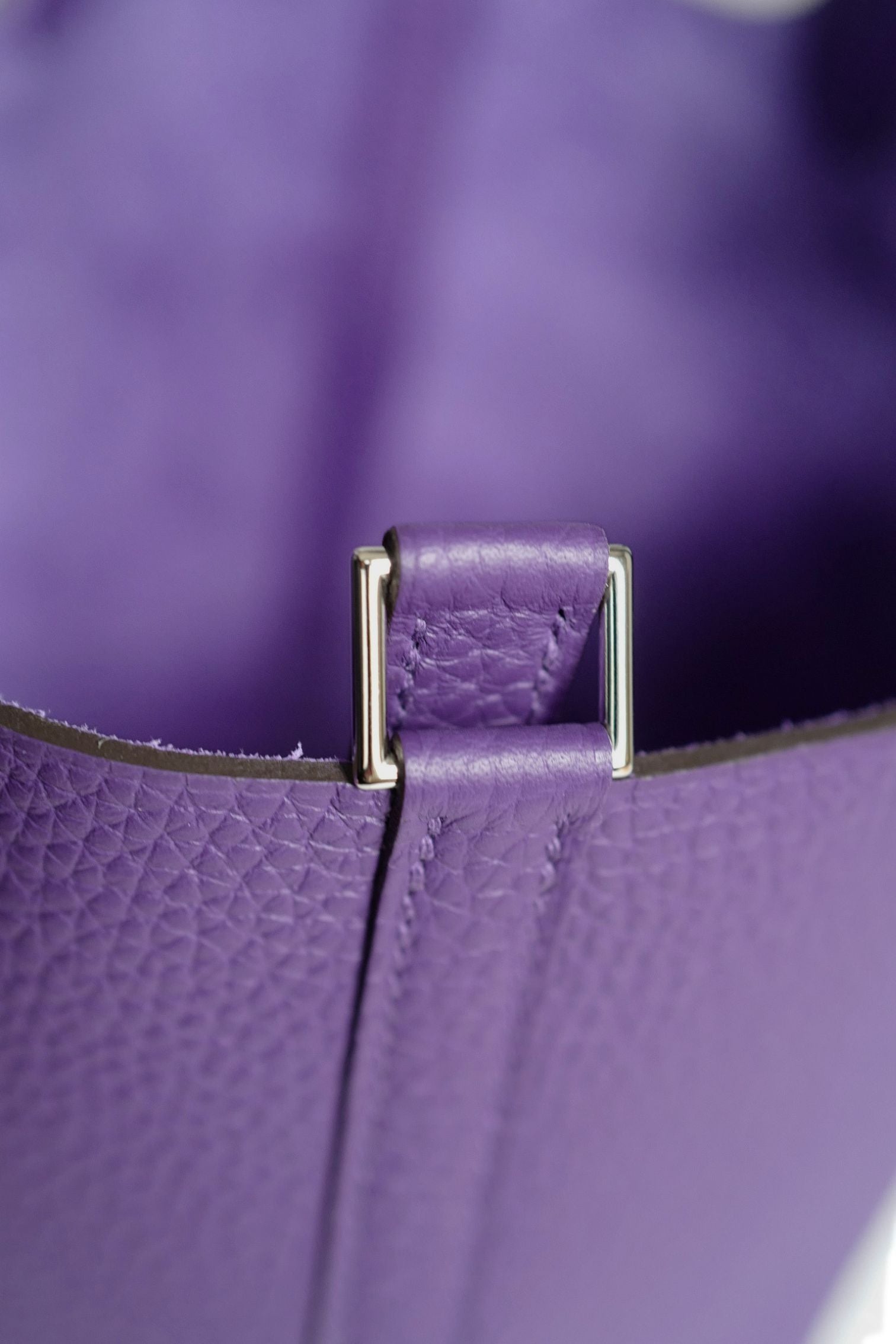 BNIB Hermes Picotin 18 Purple Clemence Leather Palladium Hardware G Stamp
