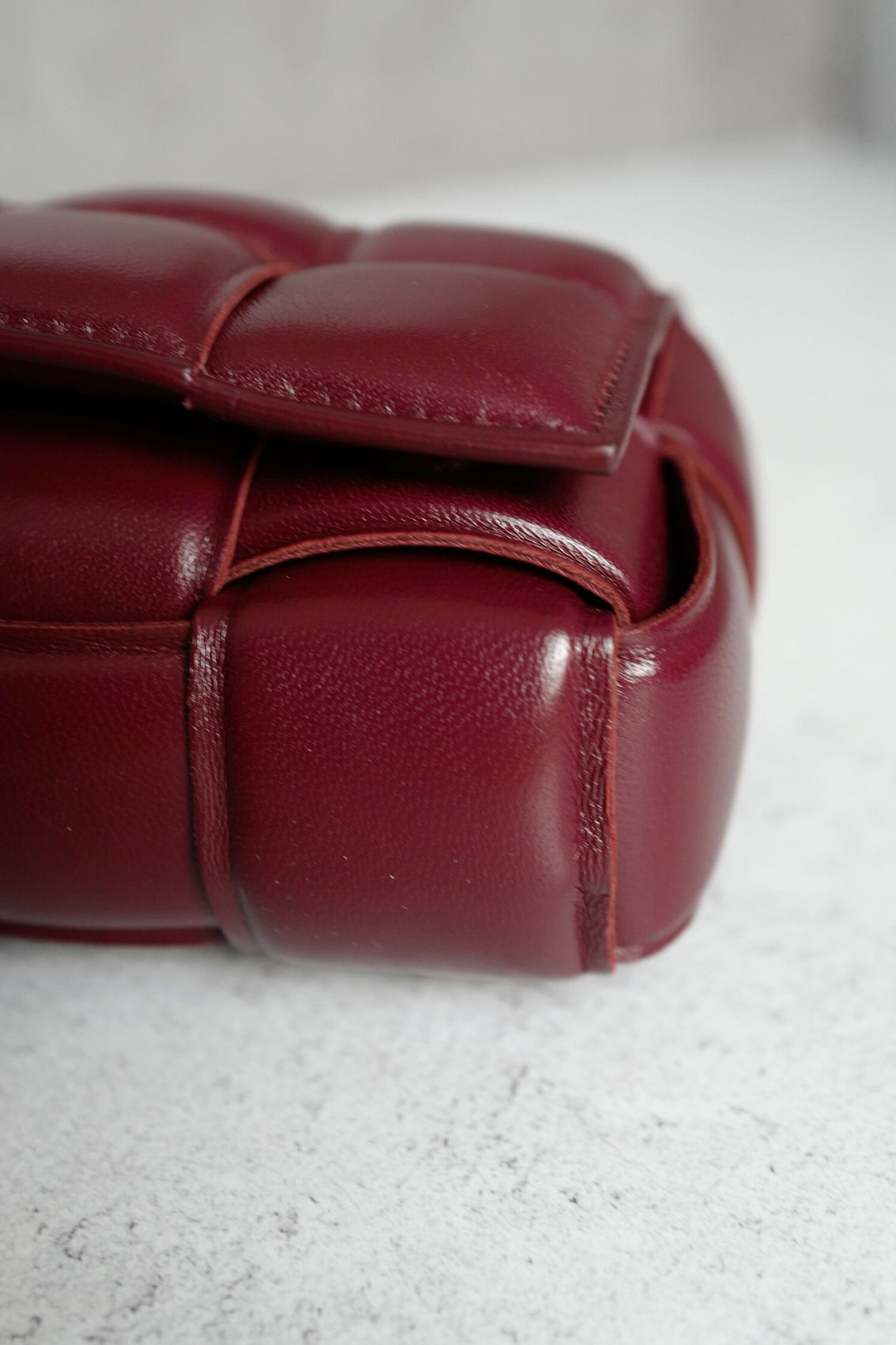 Bottega Veneta Padded Burgundy Small Cassette Belt Bag NEW
