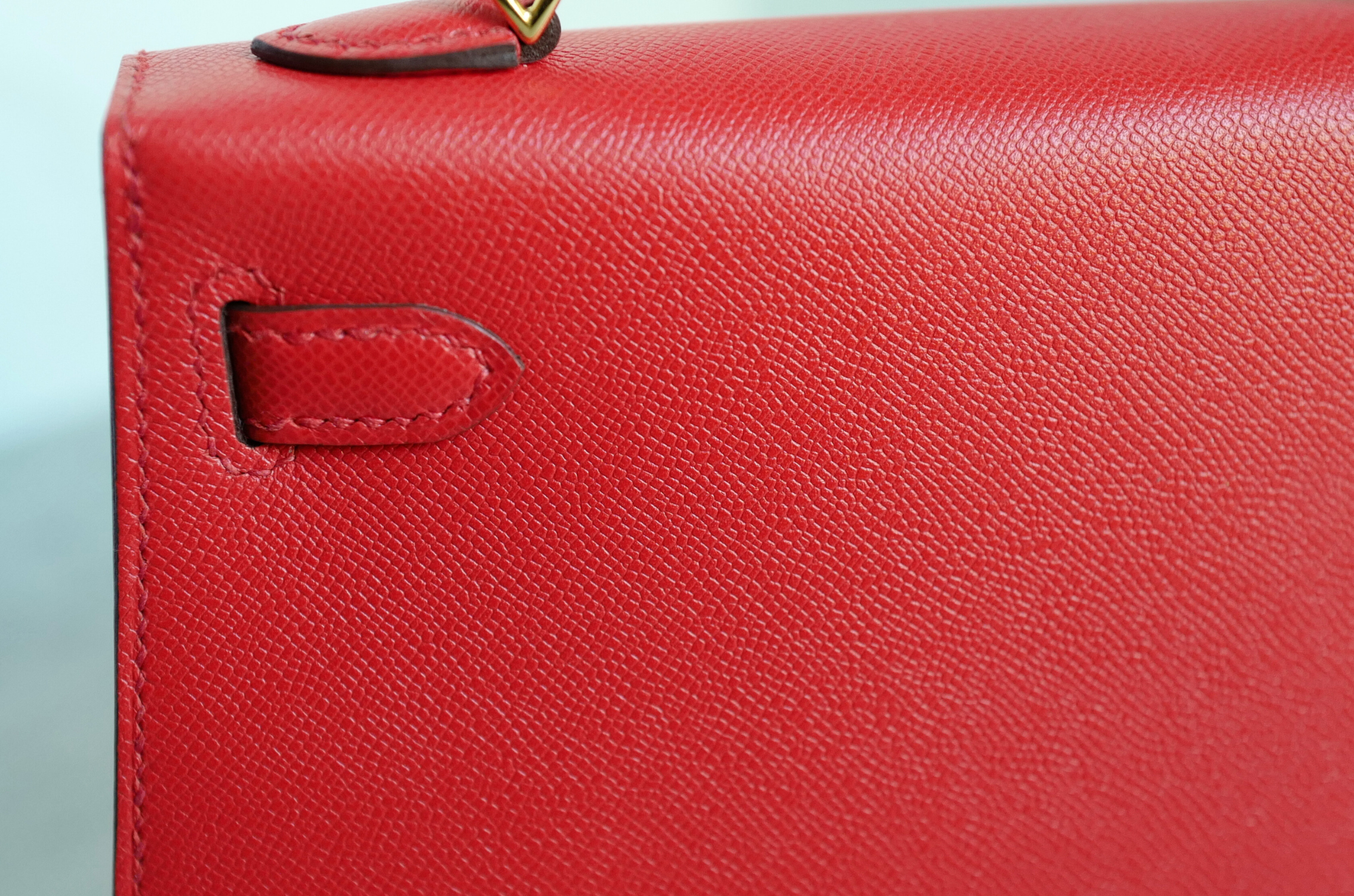 Hermès Mini Kelly Rouge De Coeur Madame Leather Gold Hardware Stamp K