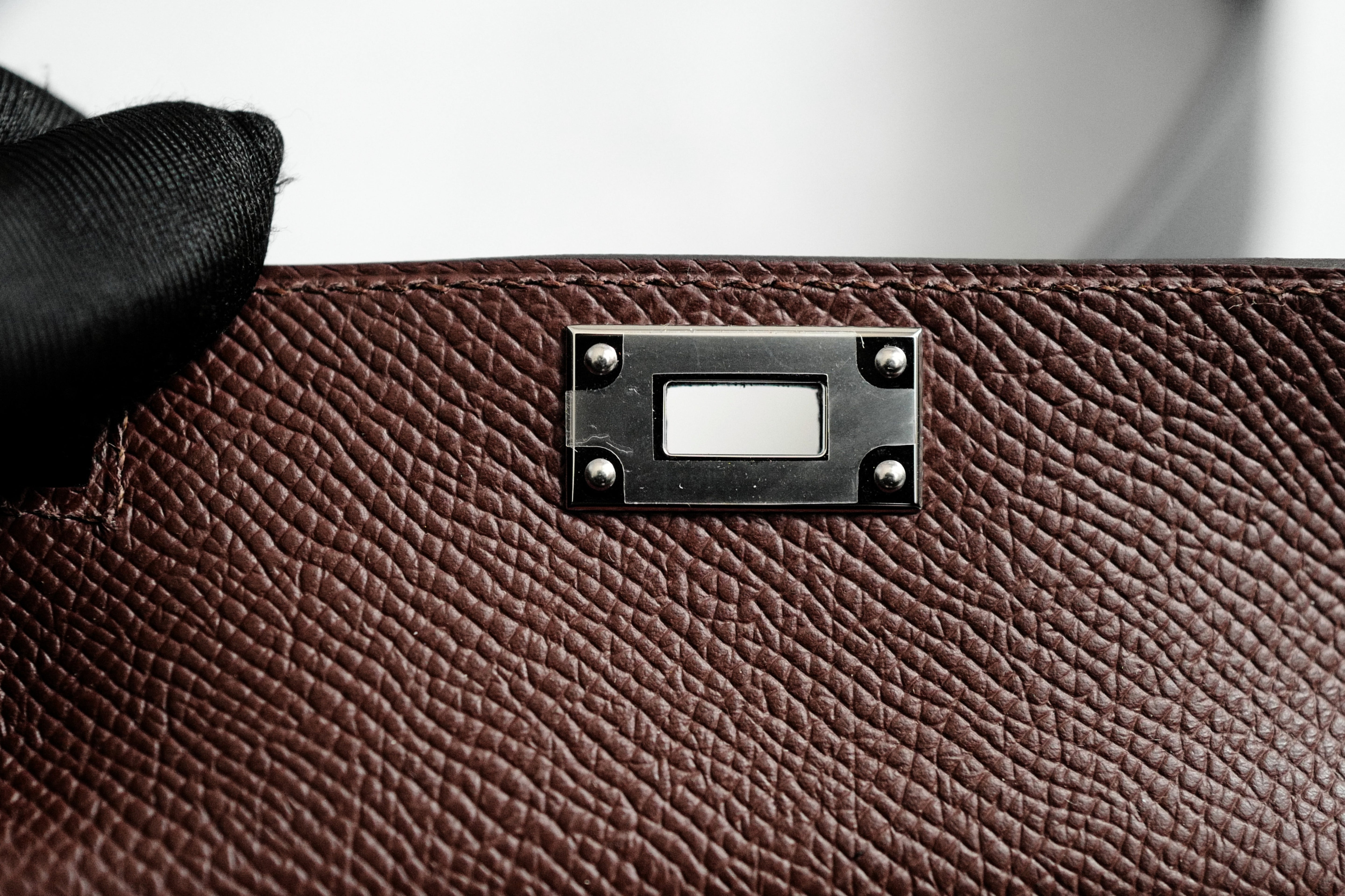 Hermès Kelly Pocket Bag Strap Noir/Terre Swift Epsom Calfskin 105 mm