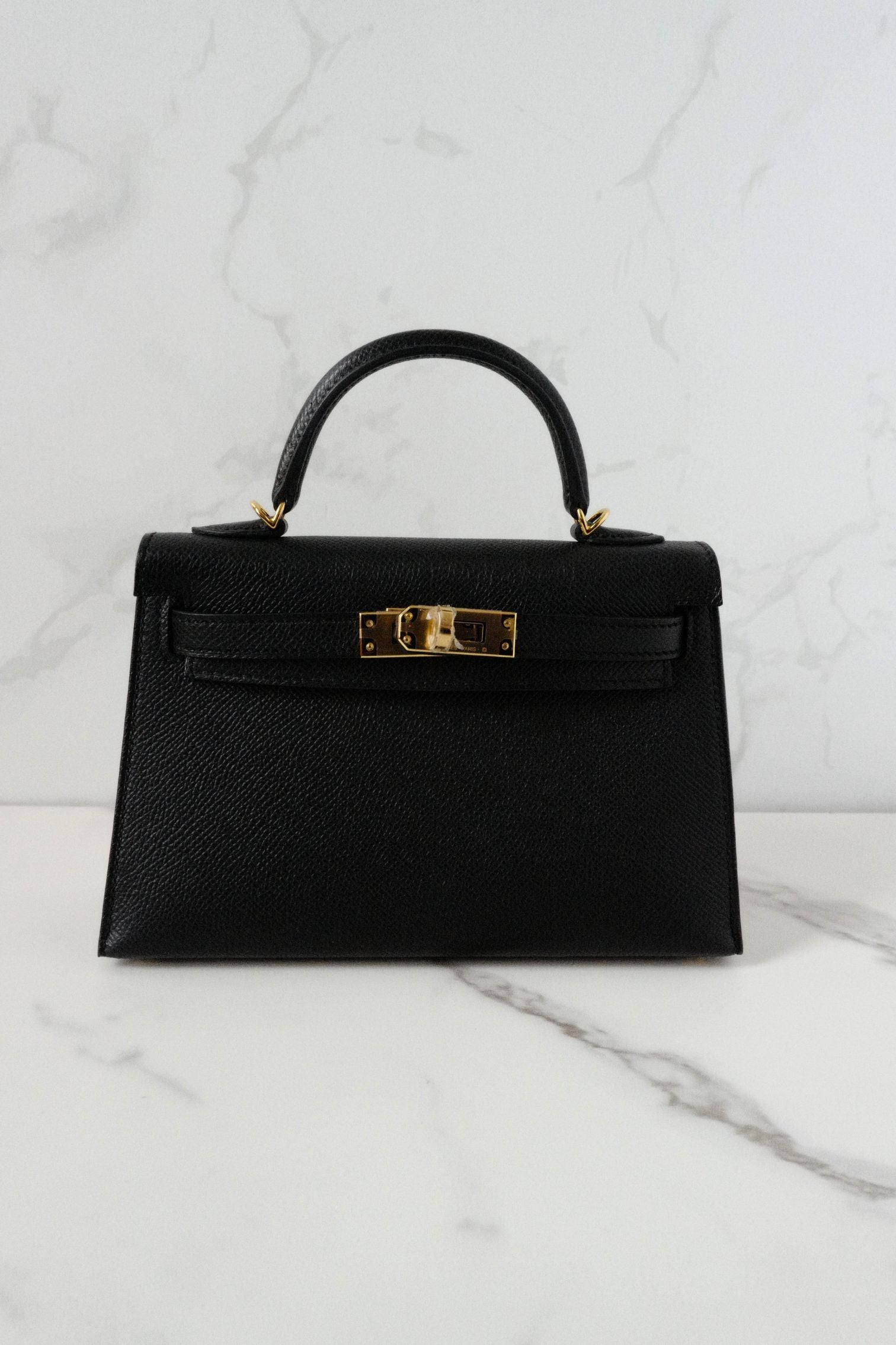 NEW Hermes Mini Kelly Black Epsom Leather Gold Hardware G Stamp 2026