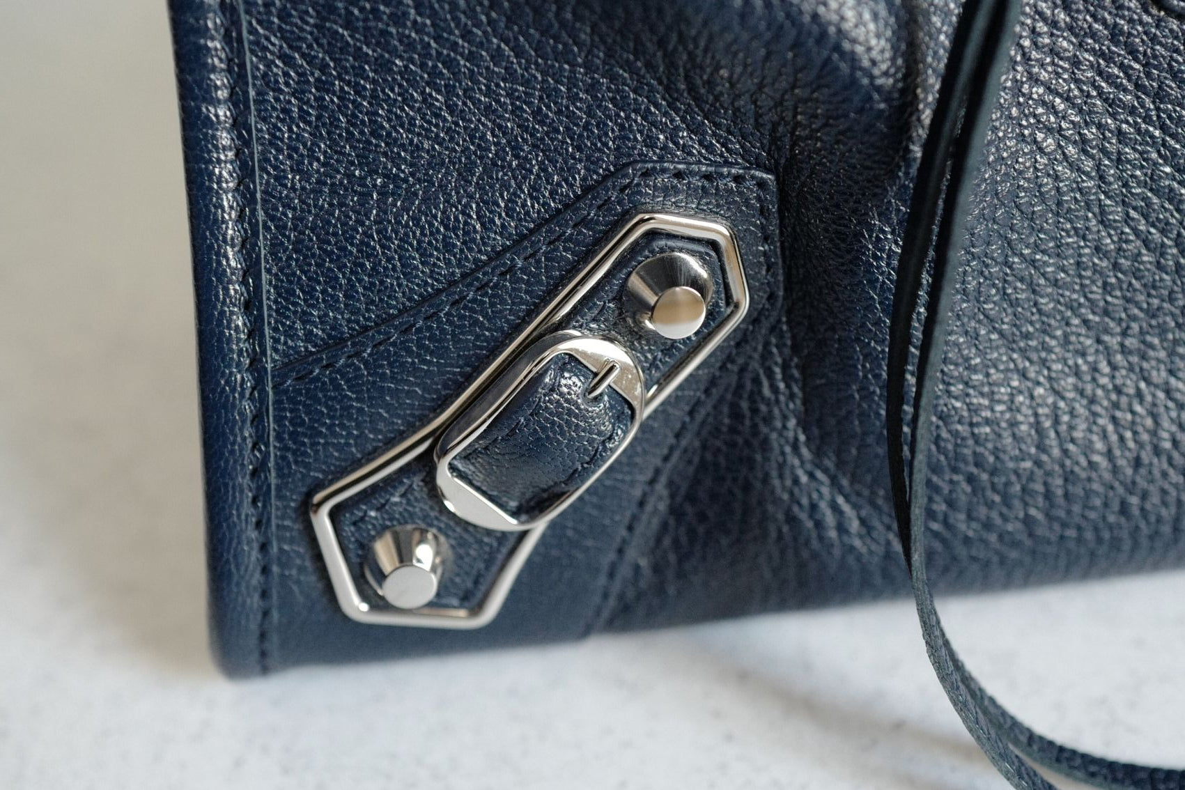 Balenciaga city small in Navy Silver Hardware