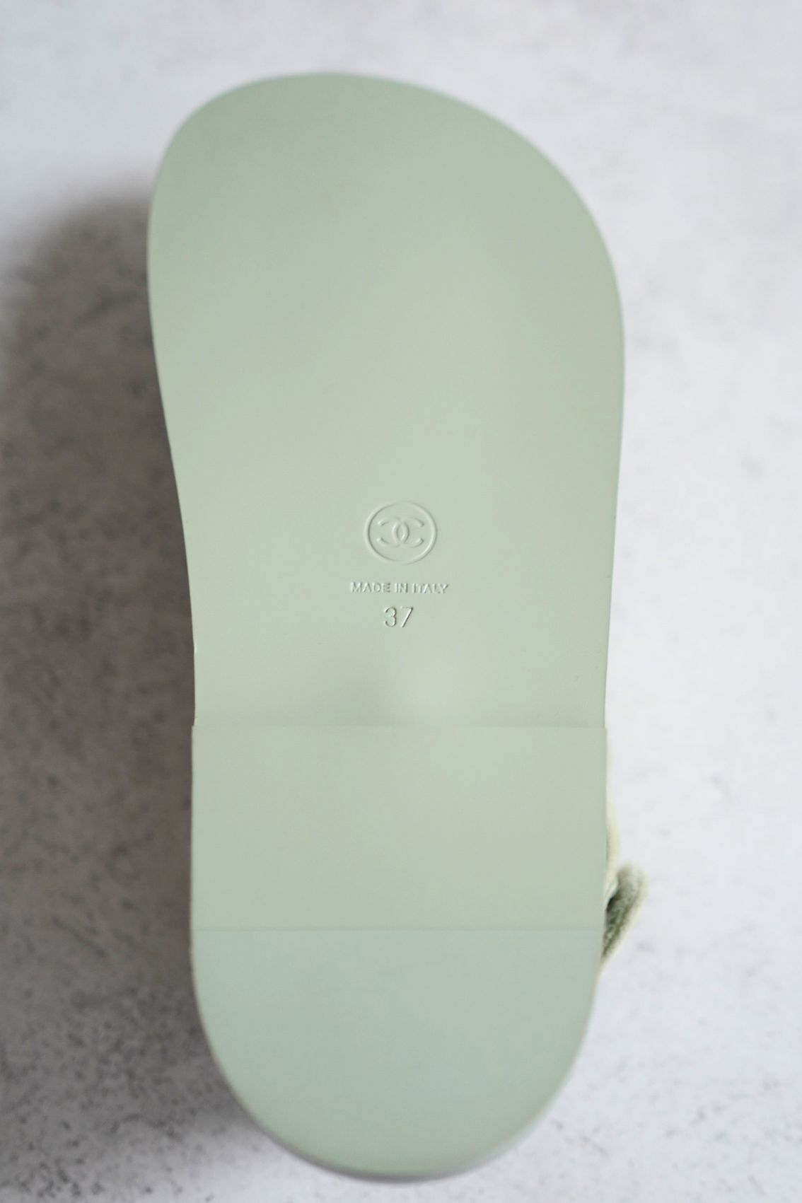 Chanel DAD SANDALS Green SUEDE LEATHER SANDAL Size 37 BNIB