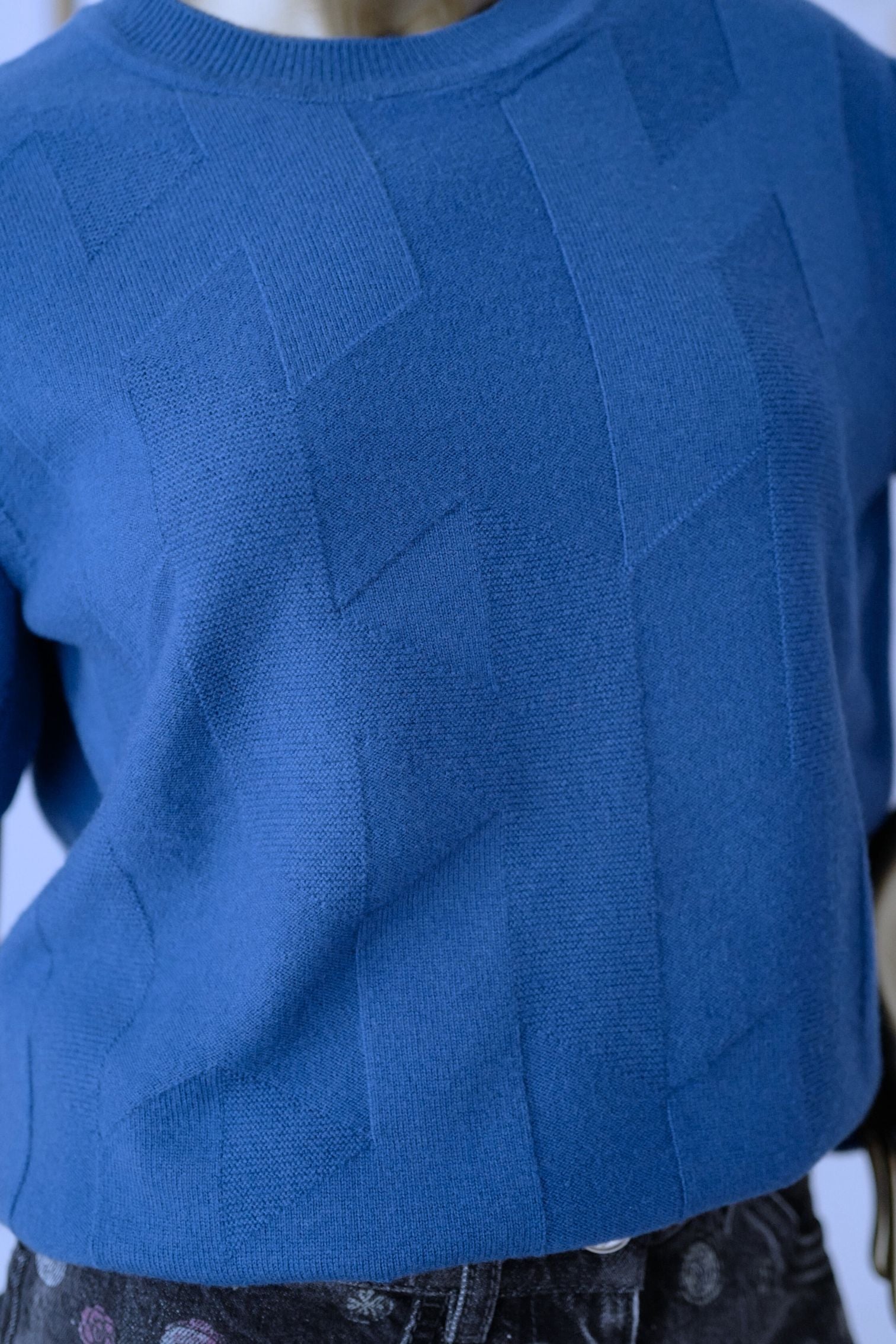 Hermès Pull Manches Longues Bleu Payne Size 38