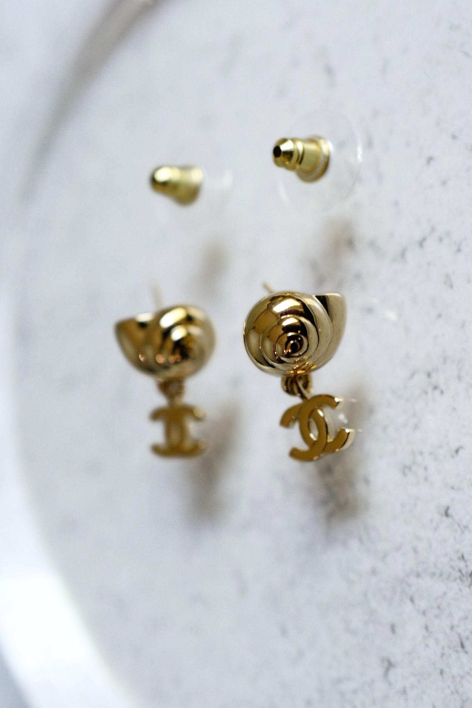 Chanel 26M Coco Beach Pendant Earrings Metal Gold