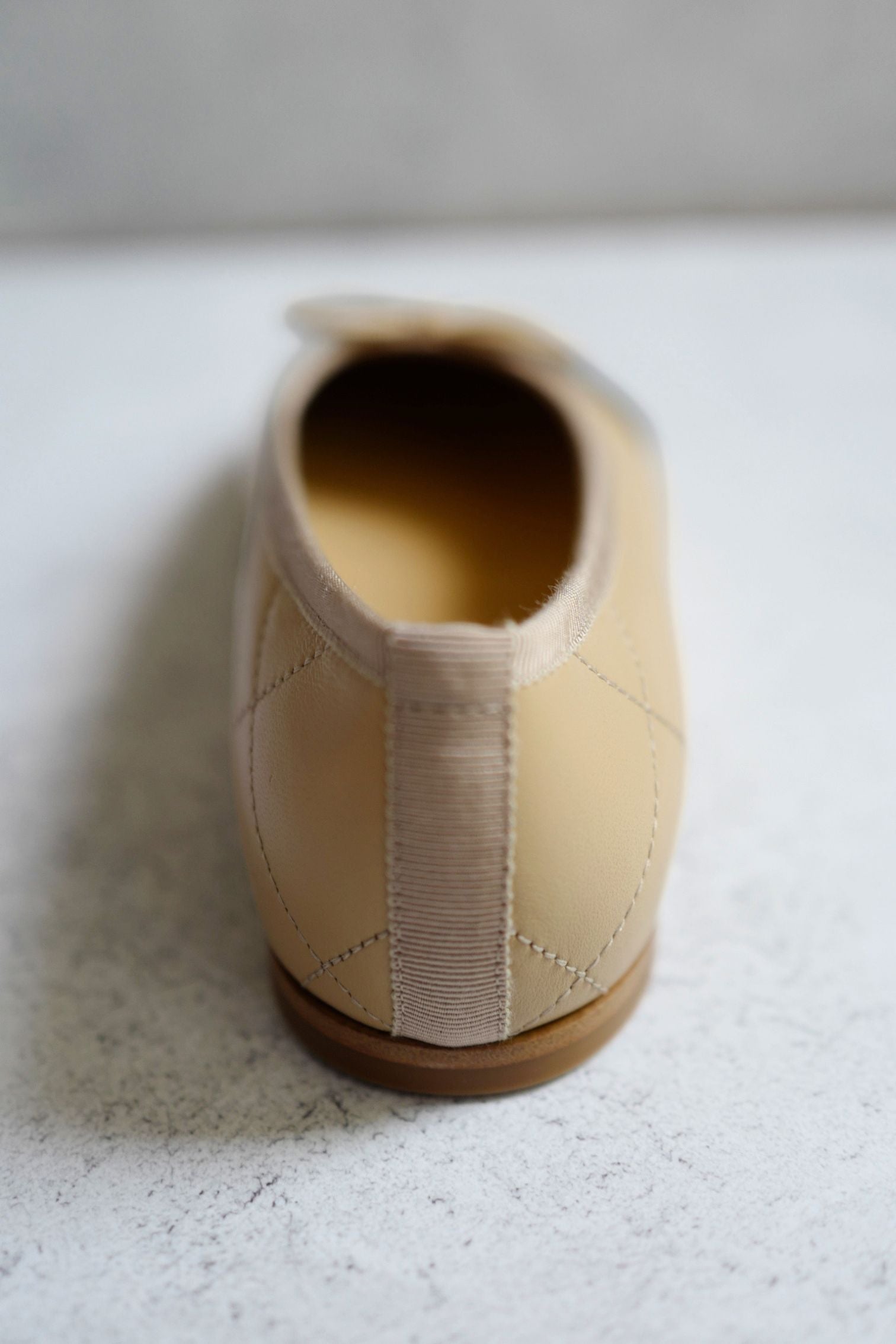 Chanel 26M Coco Beach Ballet Flats Beige Lambskin Size 37