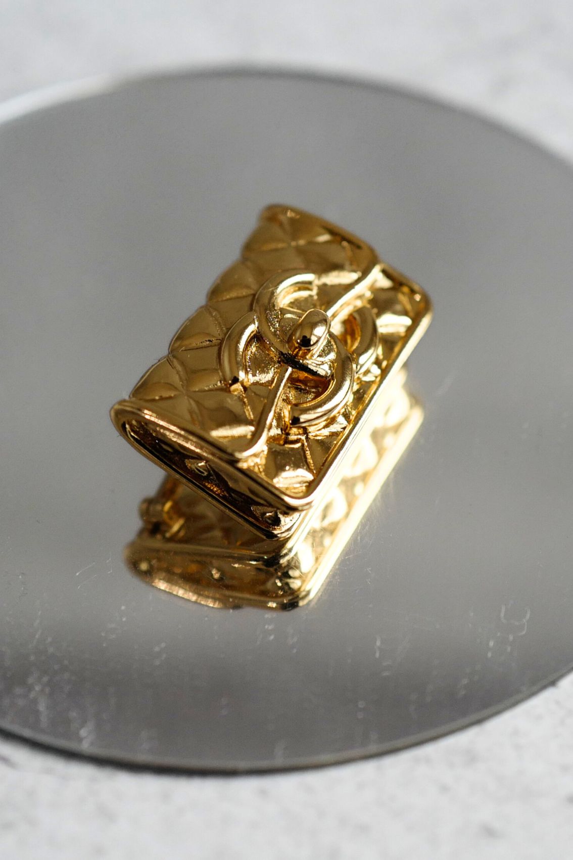 CHANEL Brooch B23K Matelasse bag motif Gold Metal BNIB NEW