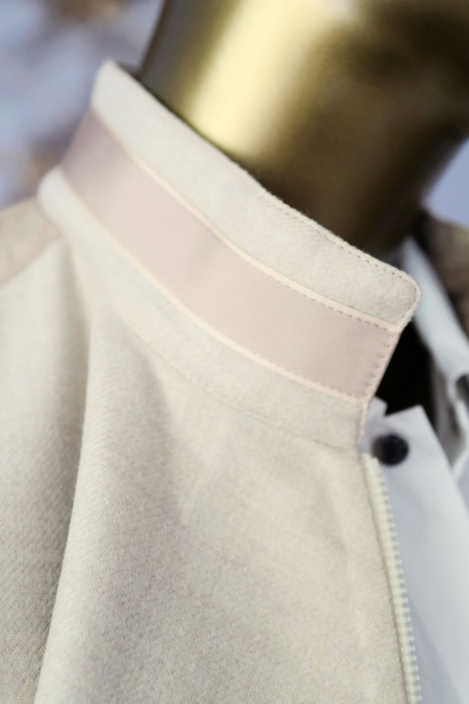 Hermès Blouson Sans Manches Mix Matière Blanc Marbre Wool Size 36