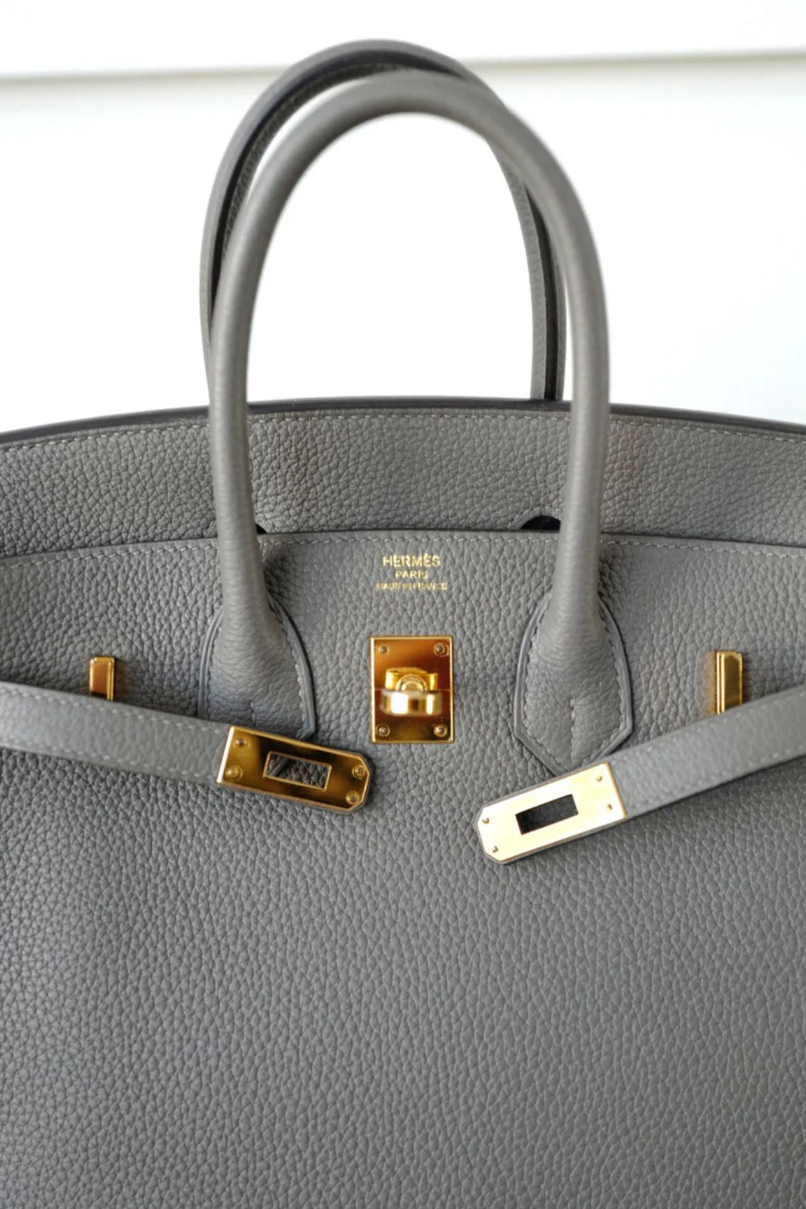 Hermès Birkin 25 Gris Meyer Togo Leather Gold Hardware D Stamp
